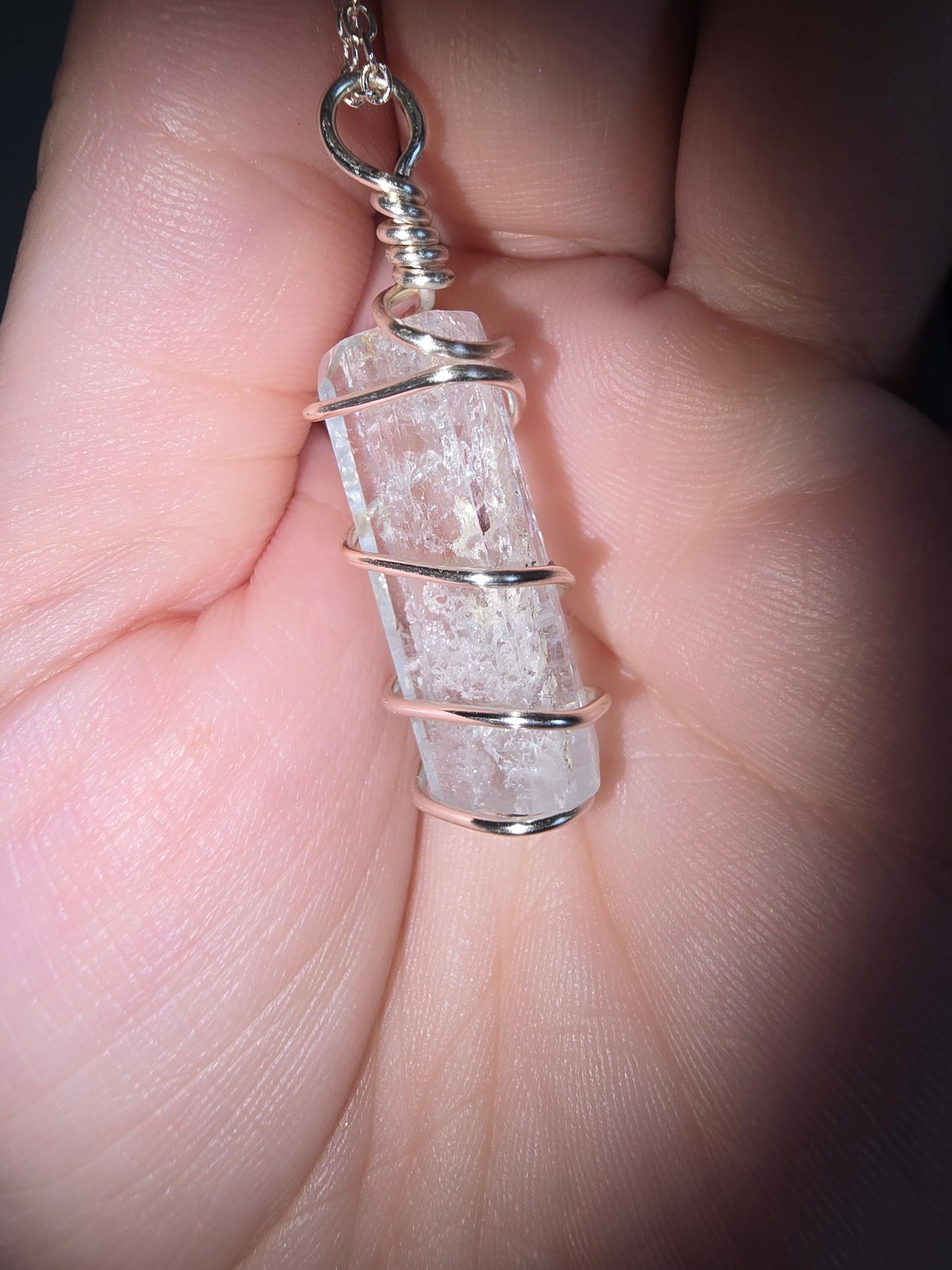 Aquamarine Bar Wrapped Pendant