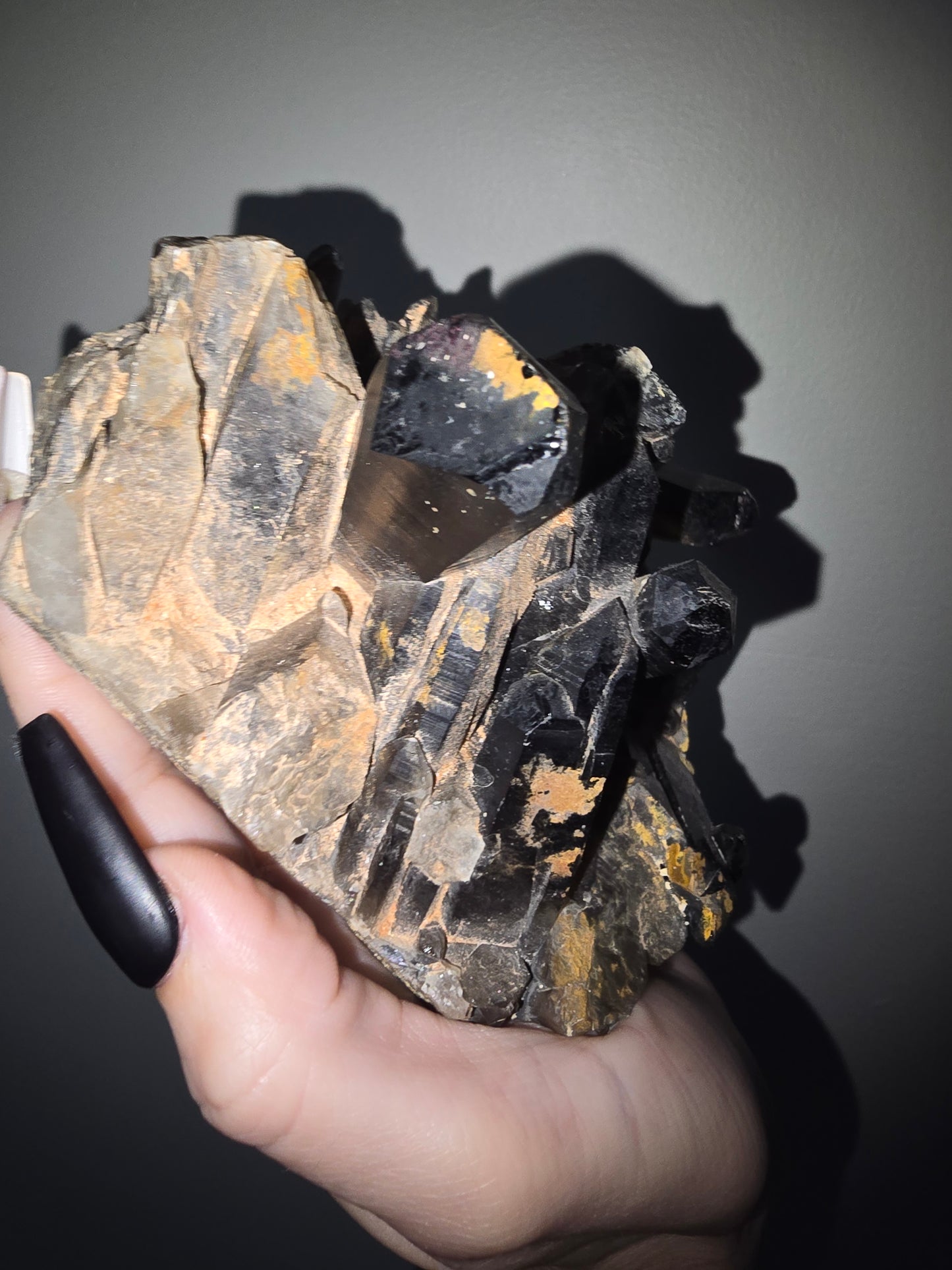 Dark Smoky Quartz Cluster | Grounding, Protection & Ancient Earth Energy