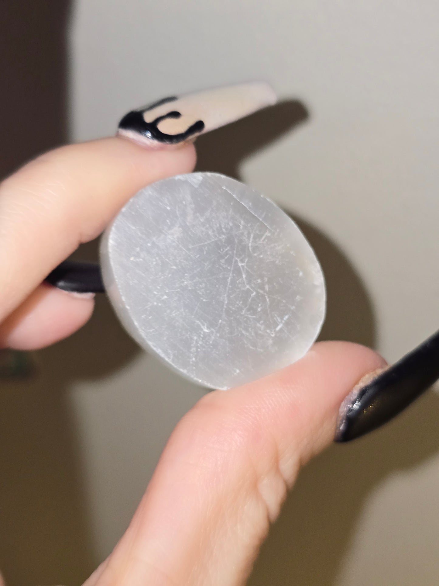 Selenite Worry Stone | Peace, Clarity & Spiritual Cleansing