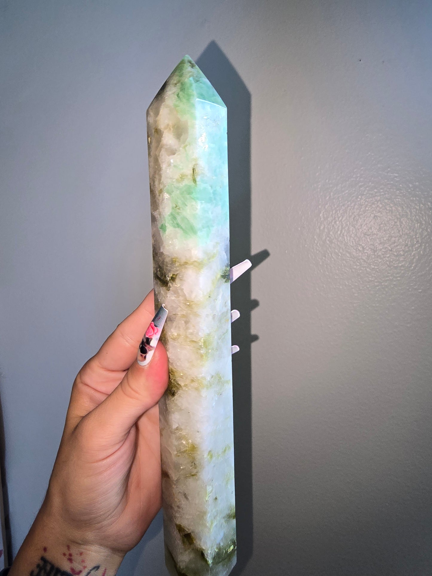 Moonstone,Green Tourmaline, Pheonix Stone Tower