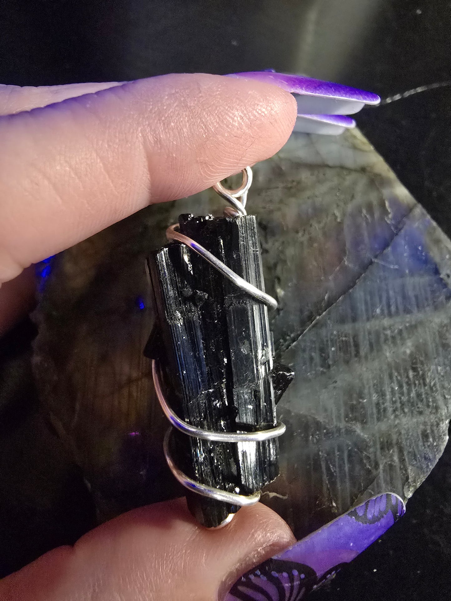Black Tourmaline Wrapped Pendant