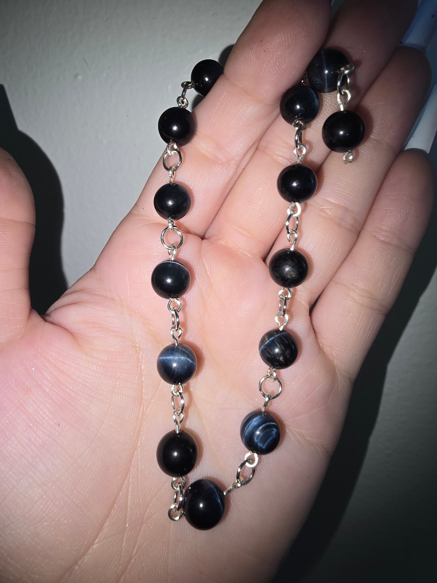 Handmade Beaded Bracelet Blue Tigers Eye