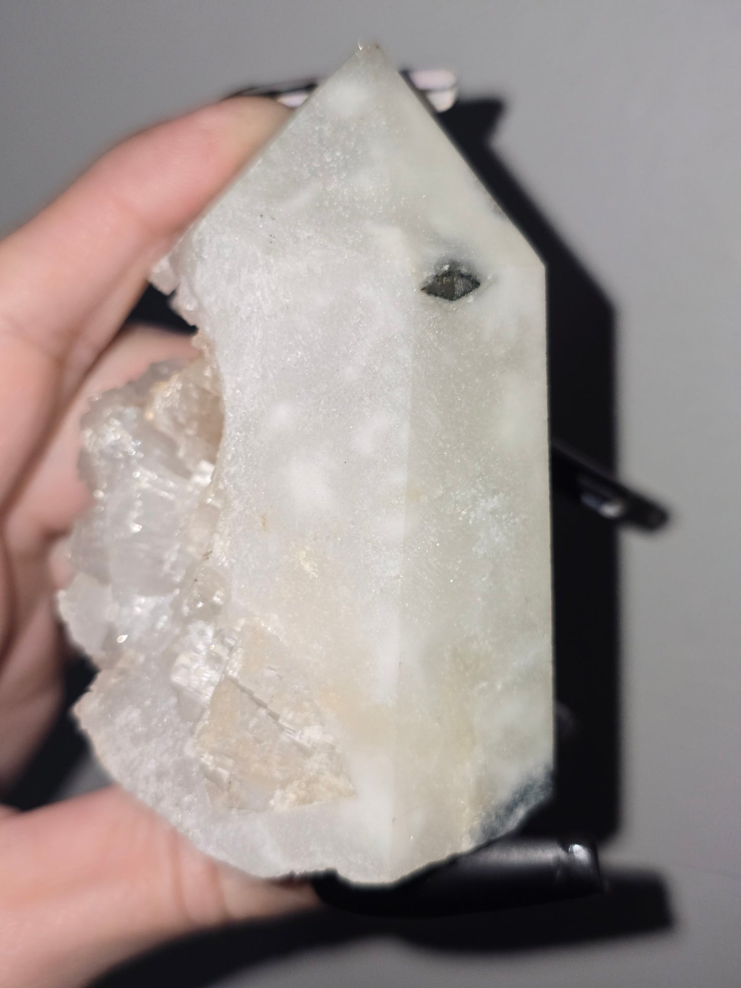 Apophyllite & Peach Stilbite Open Face Tower | Clarity, Peace & Heart-Centered Growth