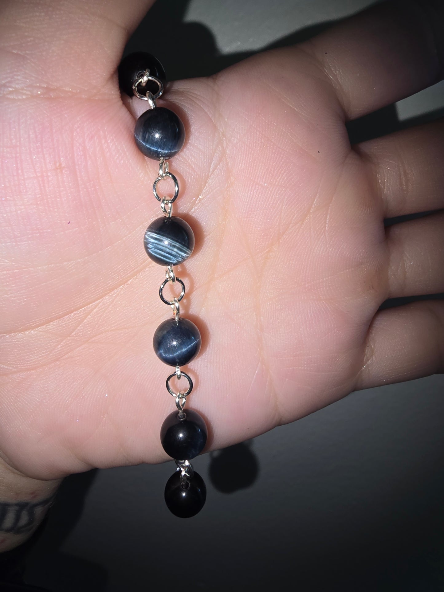 Handmade Beaded Bracelet Blue Tigers Eye