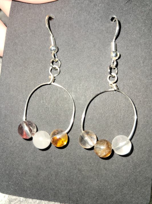 Hematiod Quartz Earrings