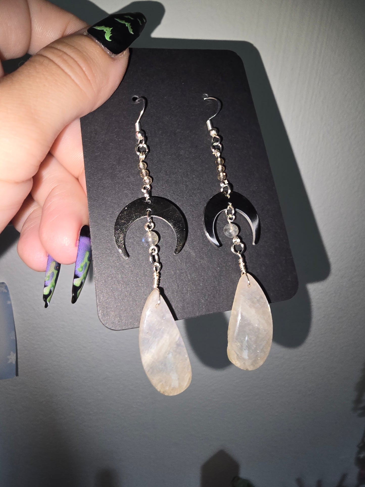 White Moonstone Earrings | Protection & Intuition Crystal Jewelry
