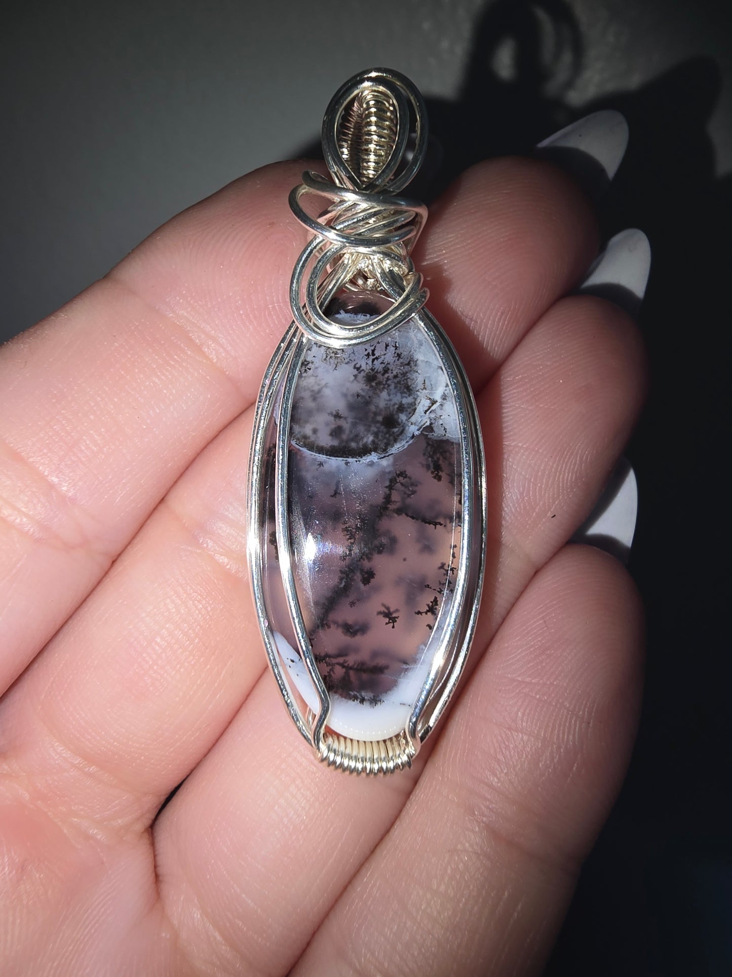 Dendritic Agate Wrapped Pendant