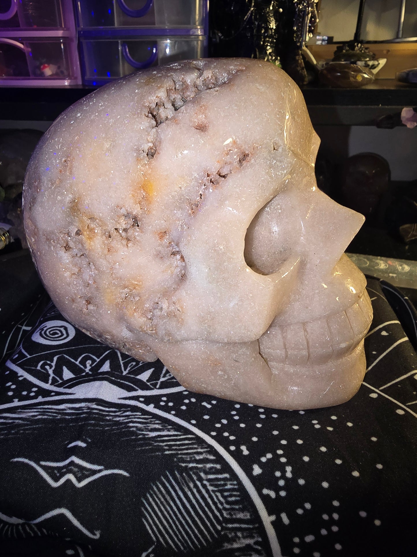 Large Pink Amethyst Skull
