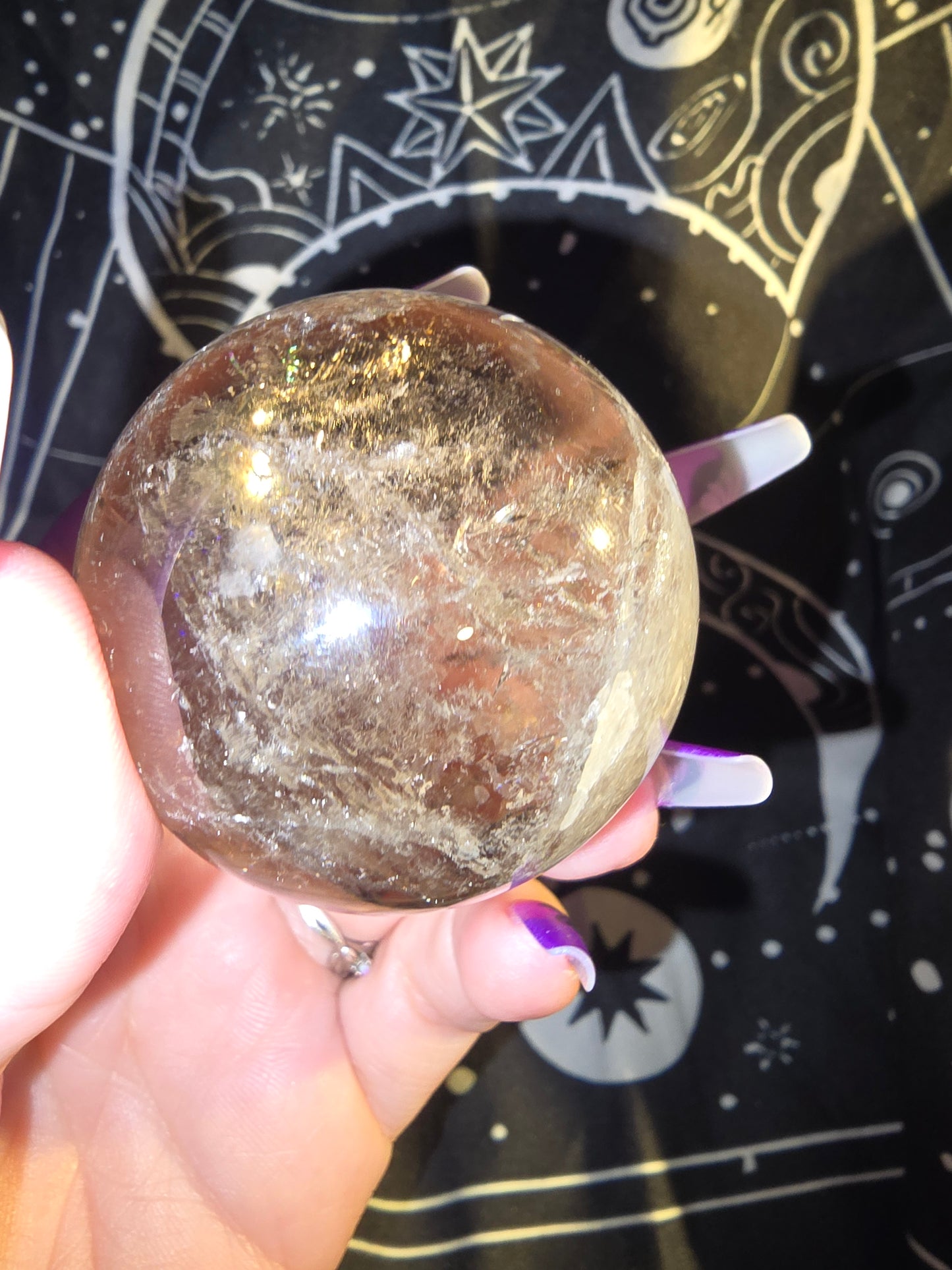Rainbow Smokey Quartz Sphere