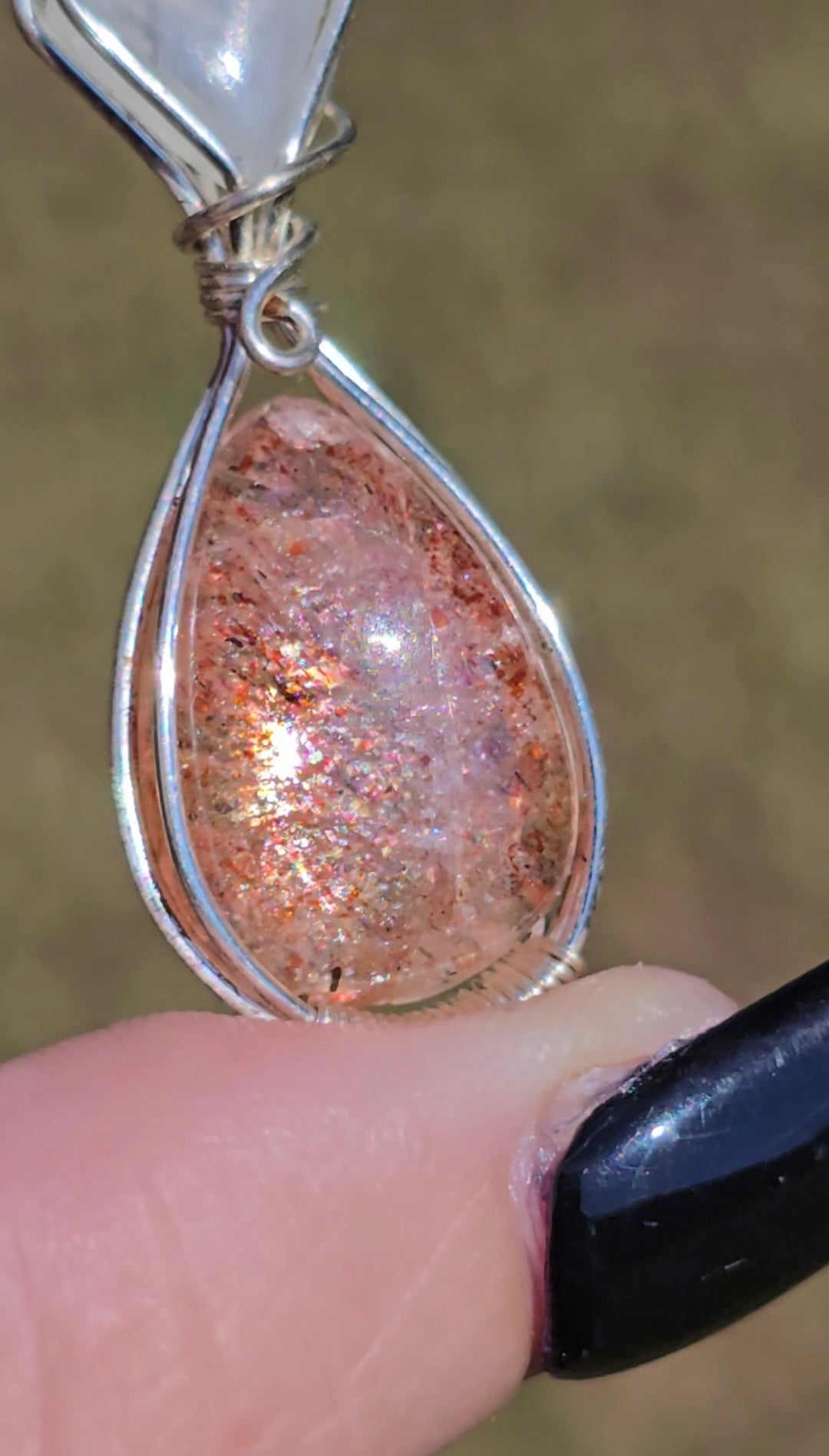 Lattice Sunstone & Moonstone Pendant | Balance & Intuition