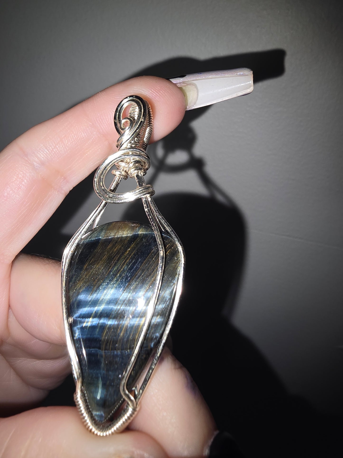 Blue Tiger Eye Pendant | Confidence, Focus & Protection