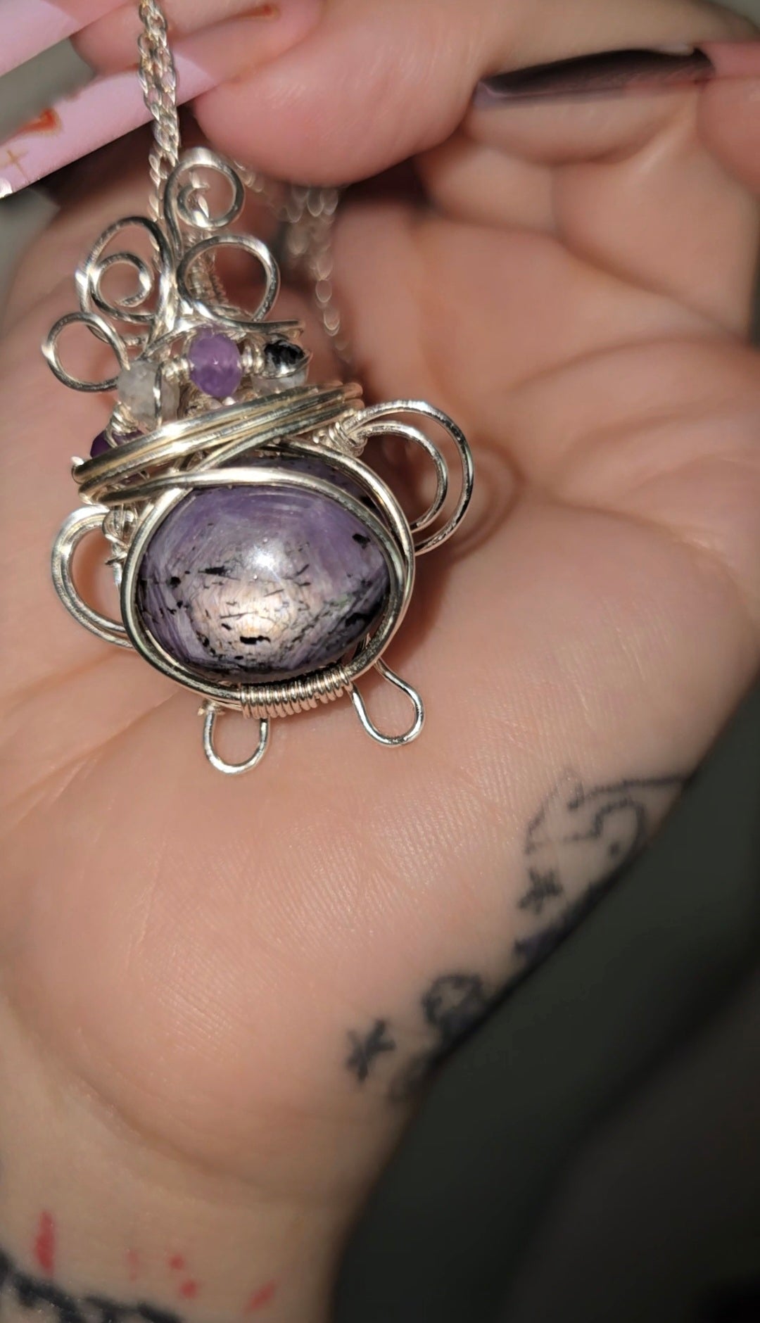 Purple Star Sapphire Cauldron Pendant | Magic & Intuition