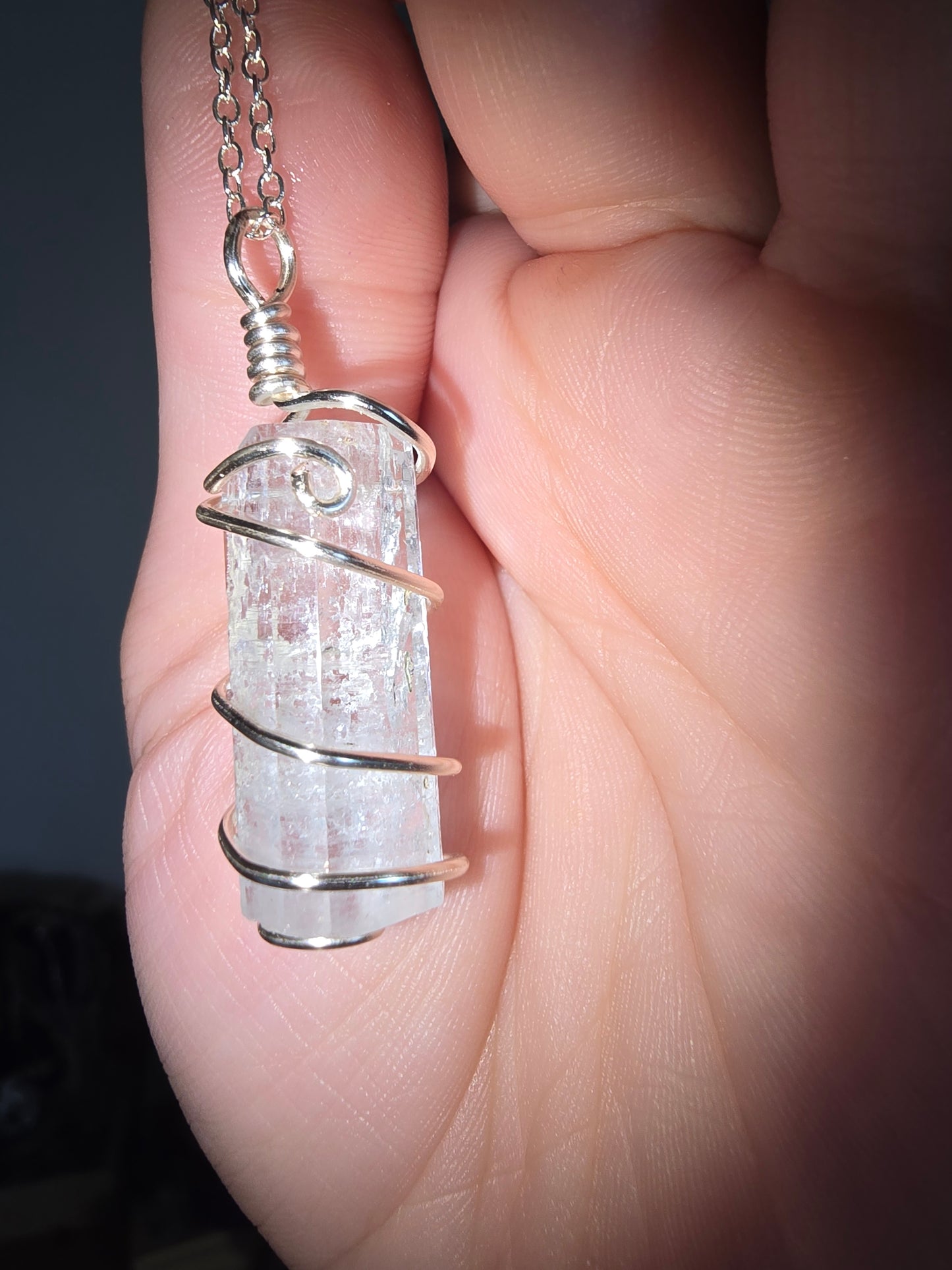 Aquamarine Bar Wrapped Pendant