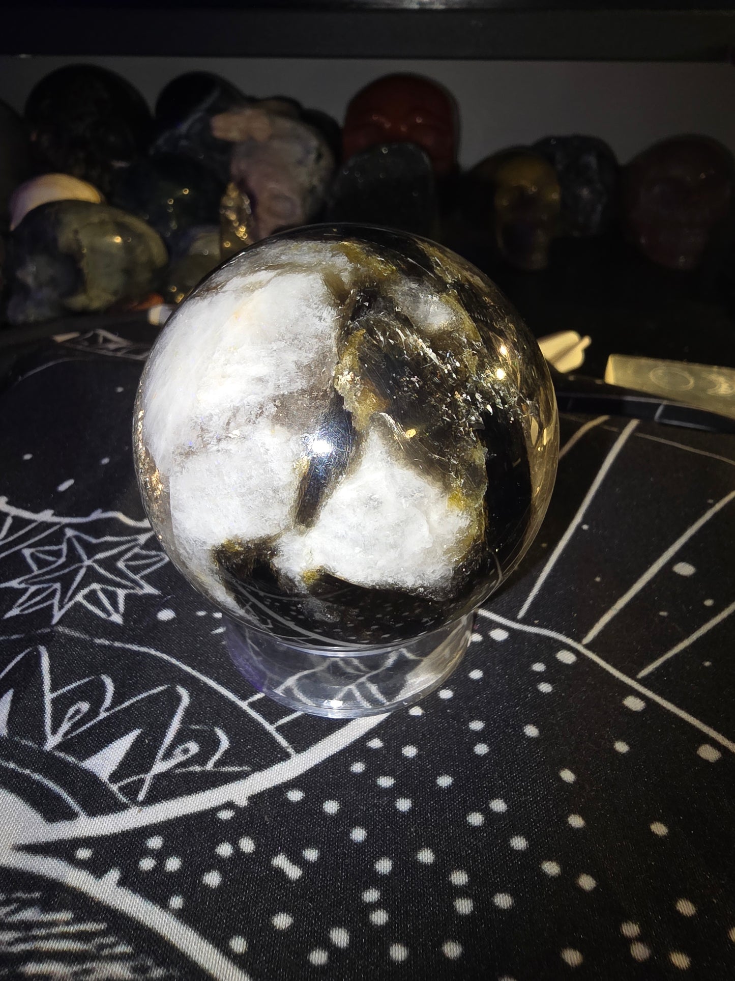 Moonstone, Smokey Quartz and Mica Sphere 2 | Protection & Intuition Crystal
