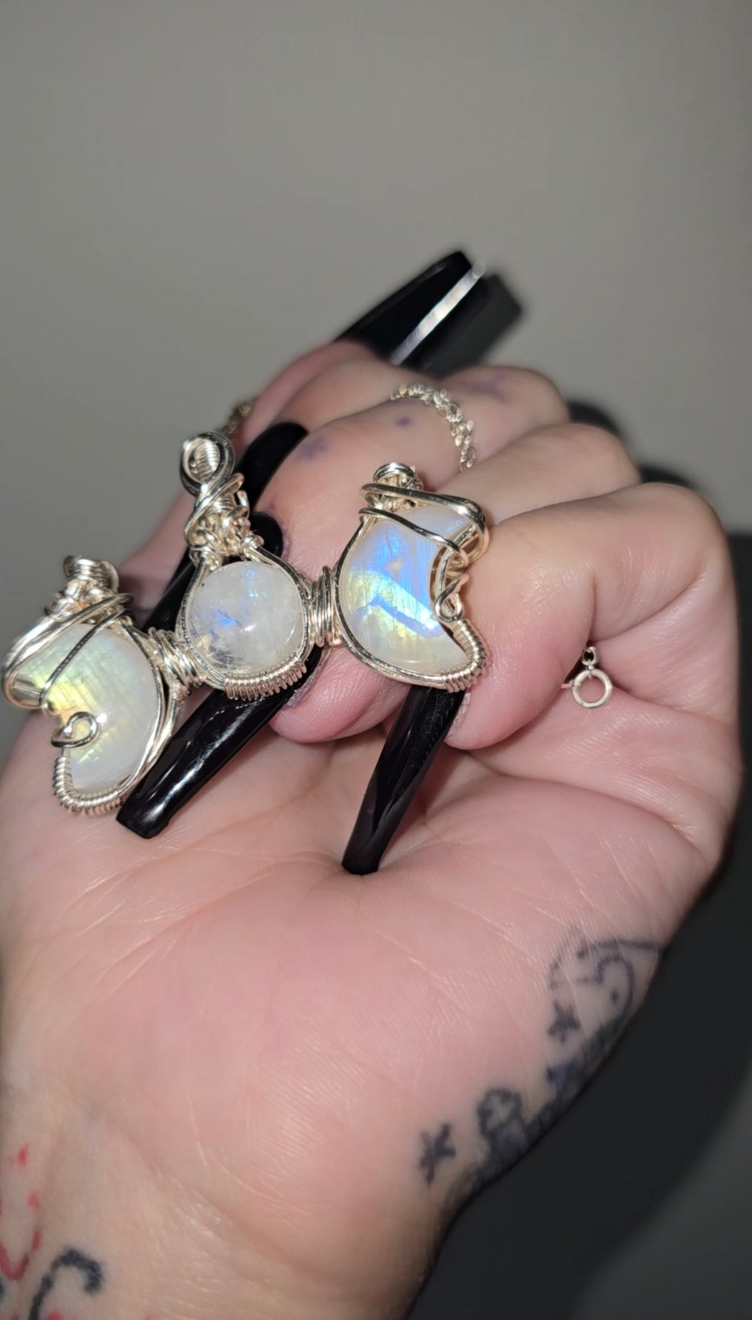Moonstone Triple Moon Pendant | Intuition & New Beginnings