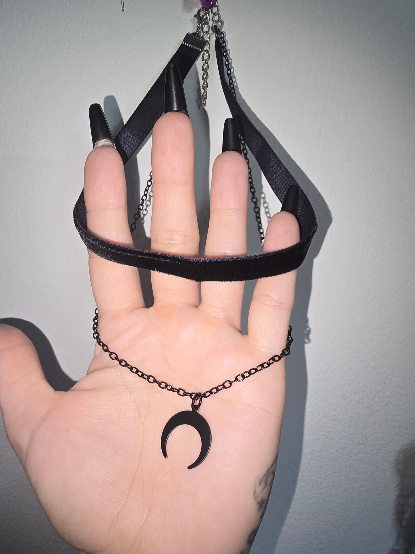 Chain Moon double layer choker