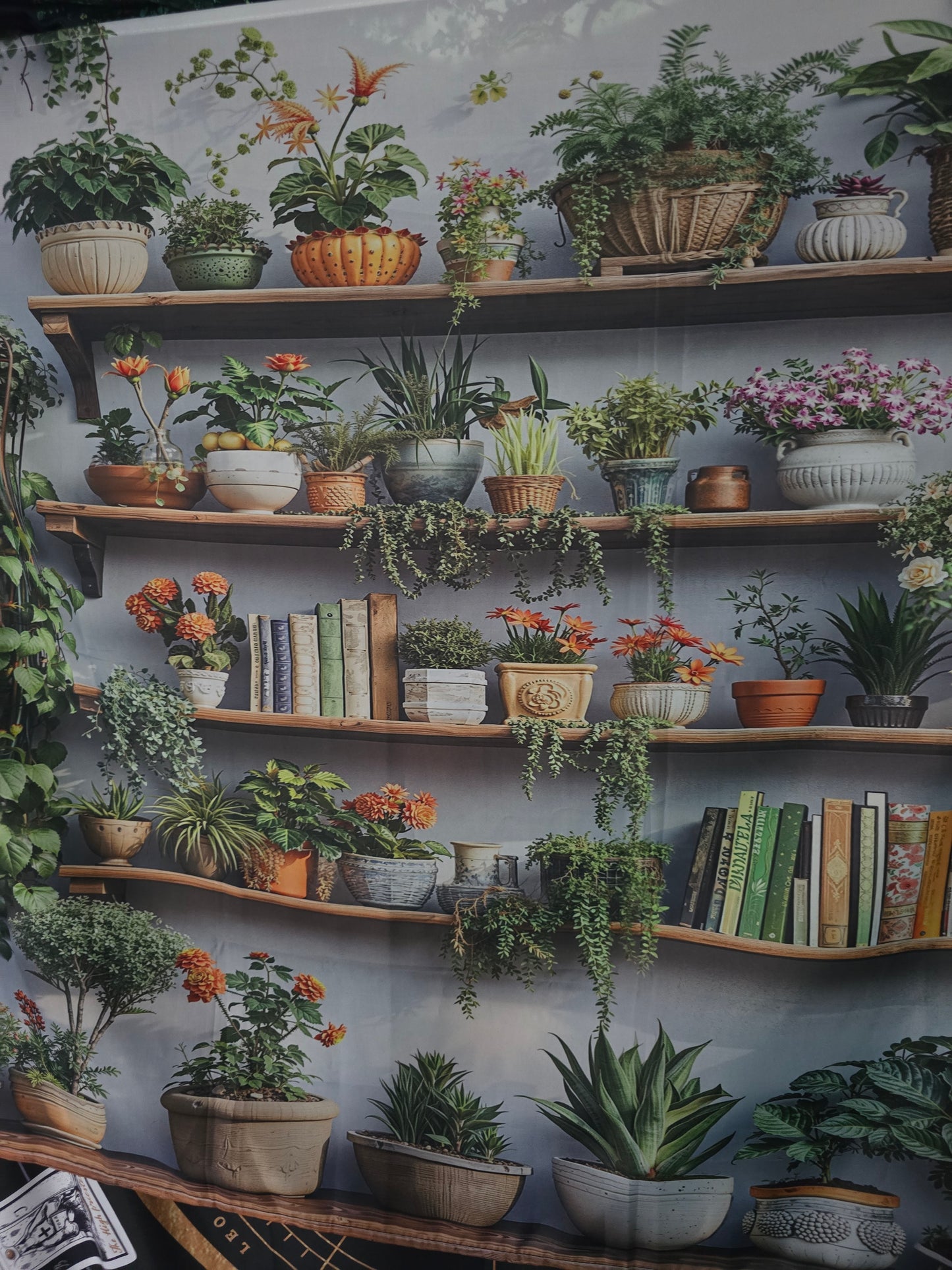 Plant Shelf Tapestry | Botanical Wall Hanging & Cozy Room Décor