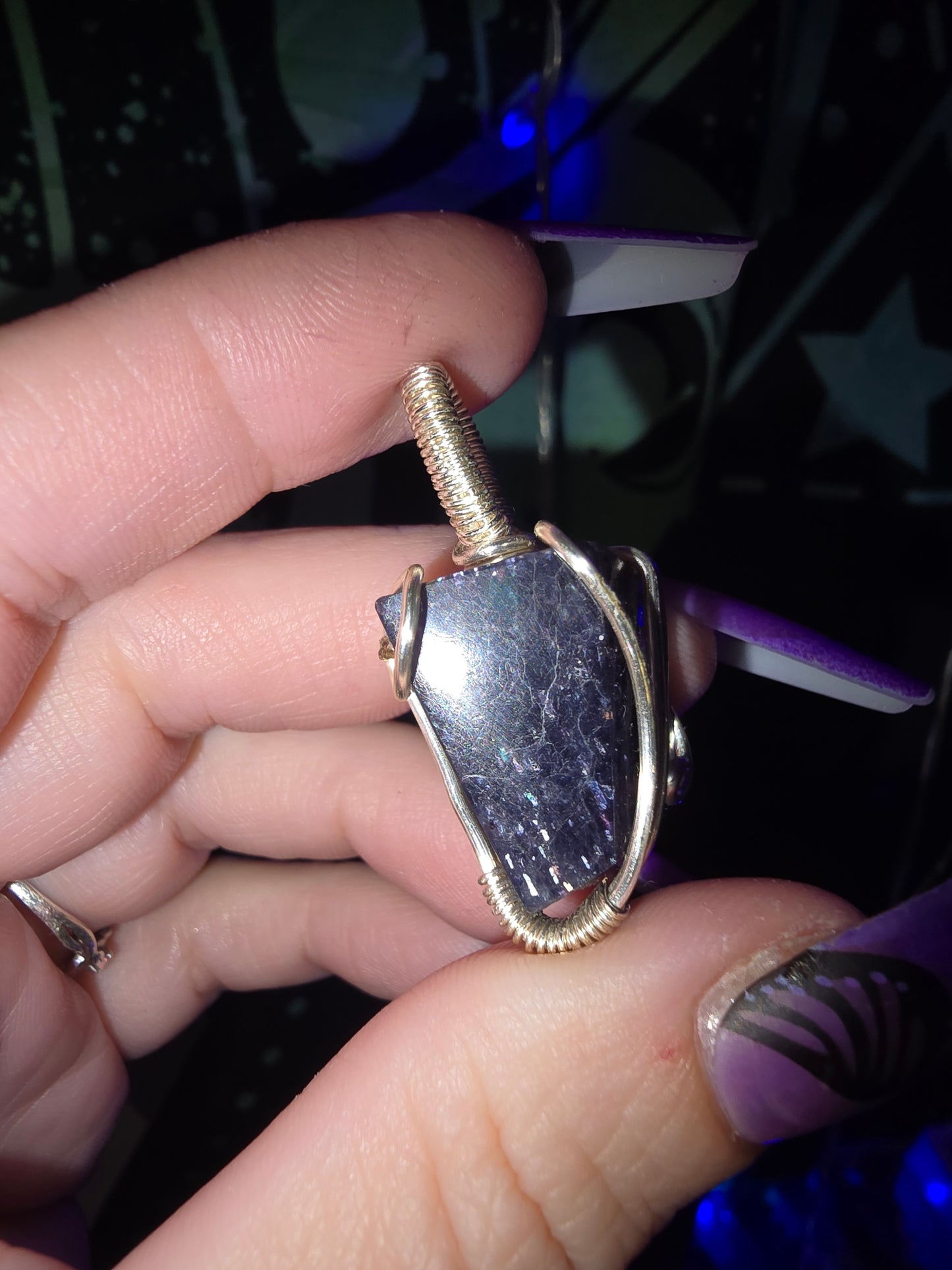 Iolite Sunstone Pendant | Intuition