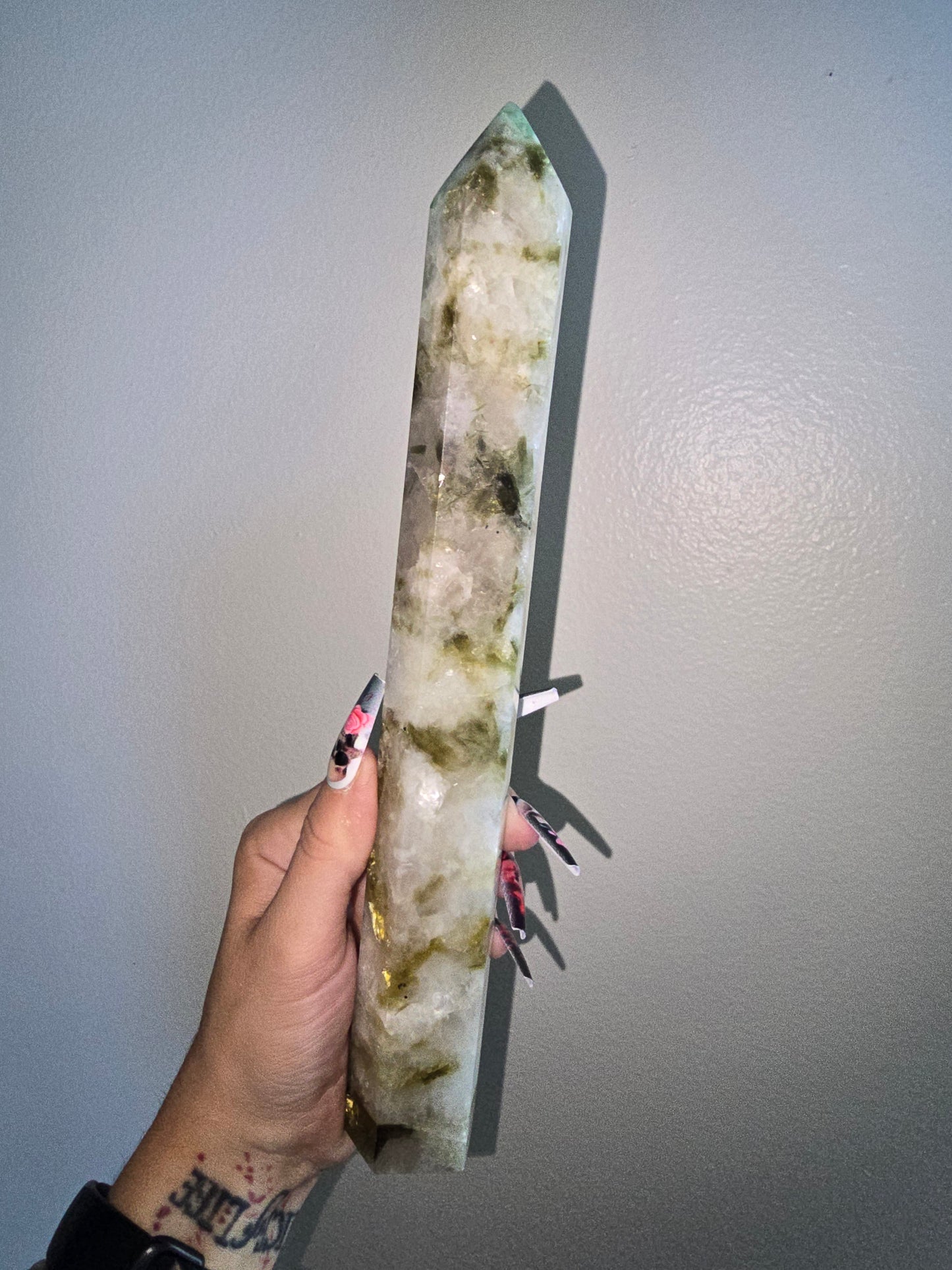 Moonstone,Green Tourmaline, Pheonix Stone Tower