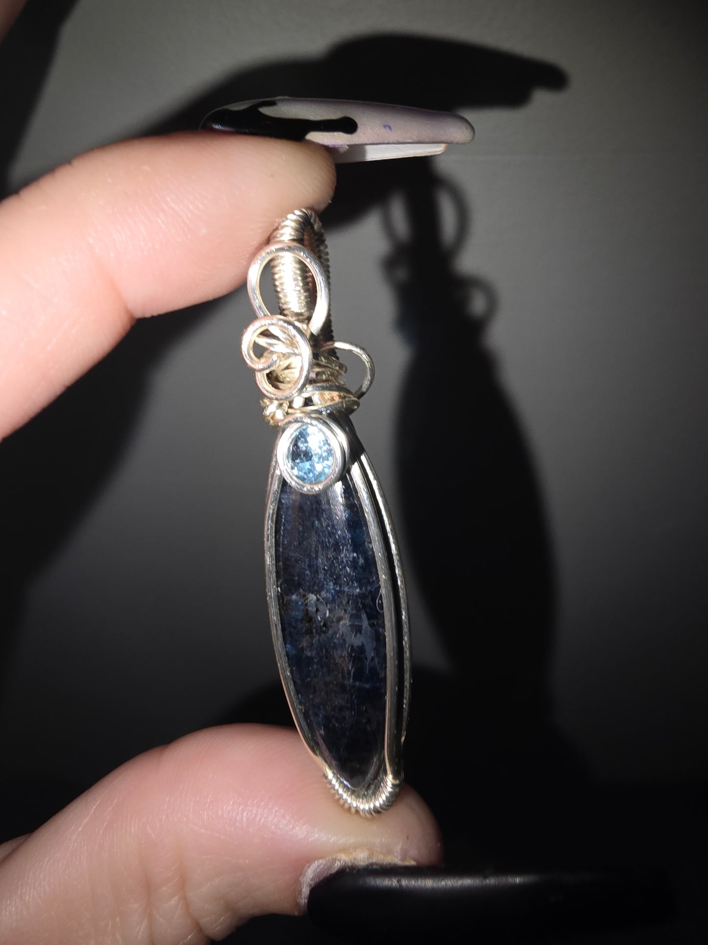 Gemmy Blue Kyanite Pendant with Blue Topaz Accent | Clarity, Communication & Alignment