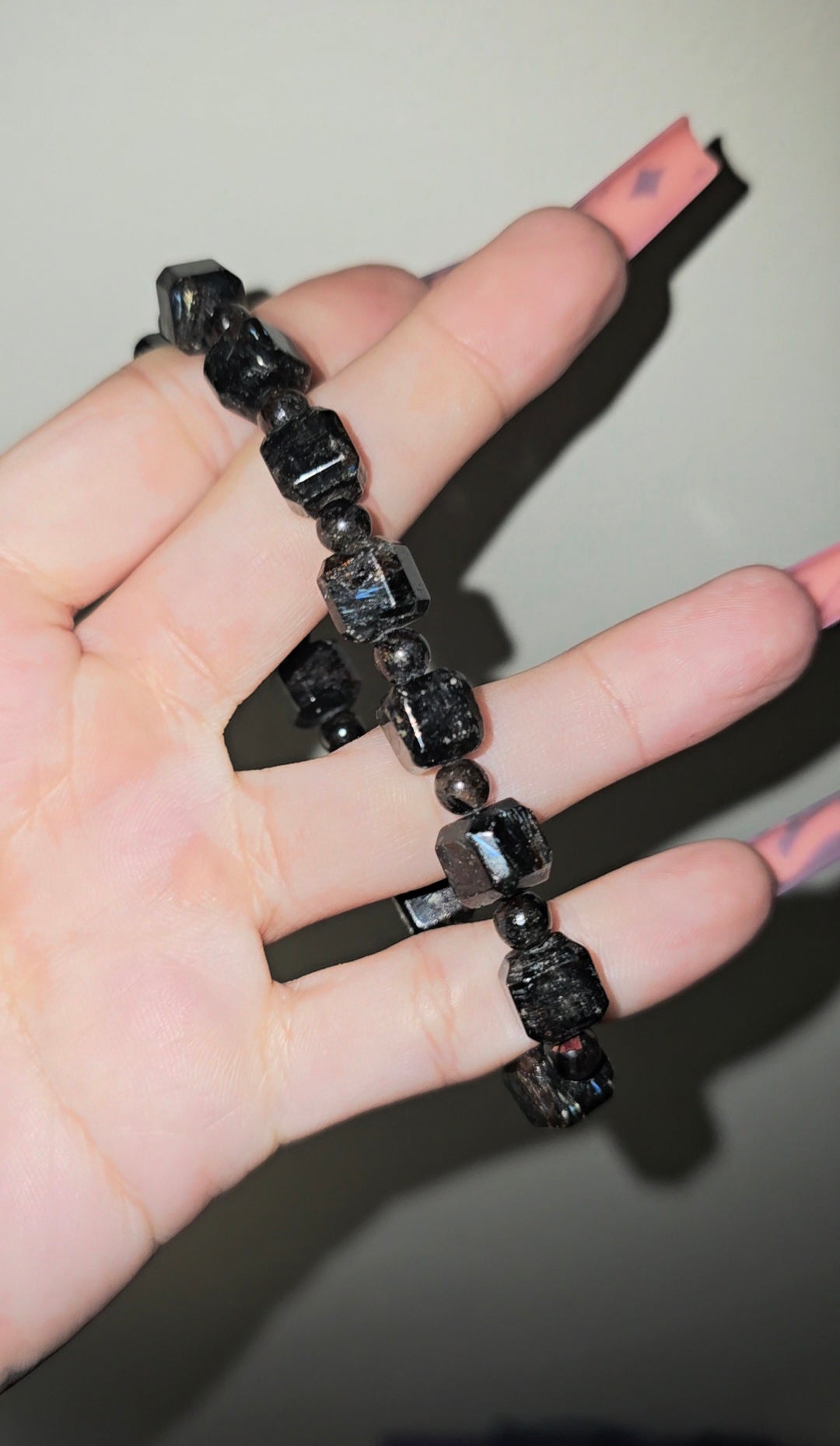 Arfvedsonite & Garnet Bracelet | Intuition & Strength
