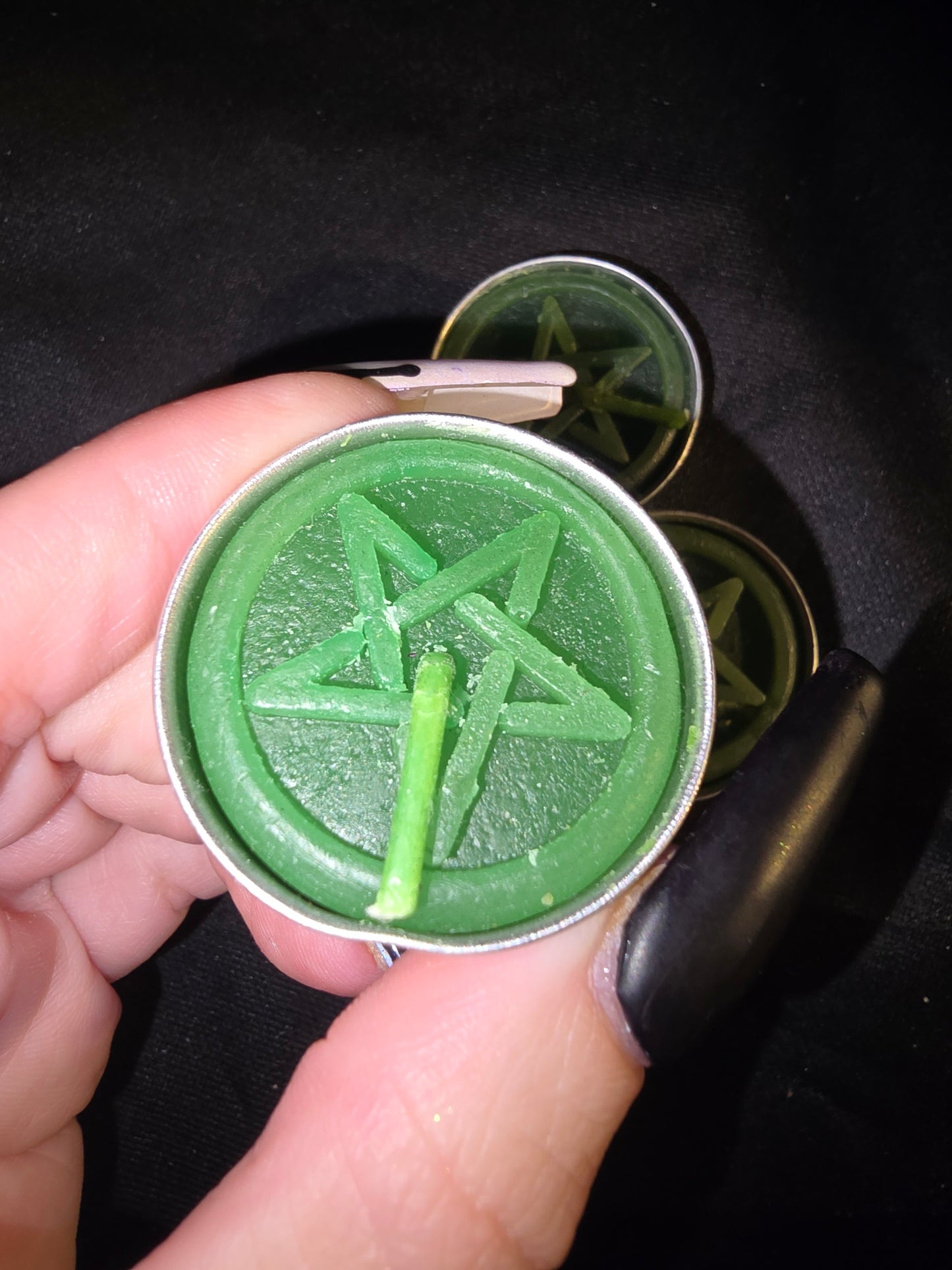 Green Pentagram Tea Light Candle | Growth, Prosperity & Intention Setting