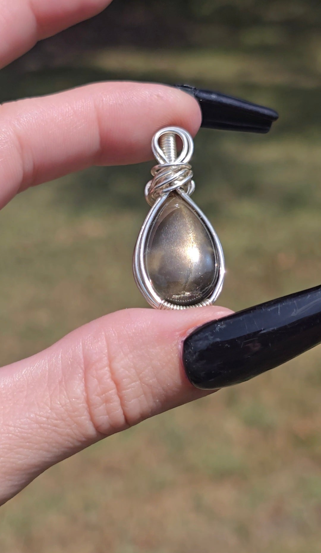 Black Moonstone Sunstone Pendant | Intuition & Vitality