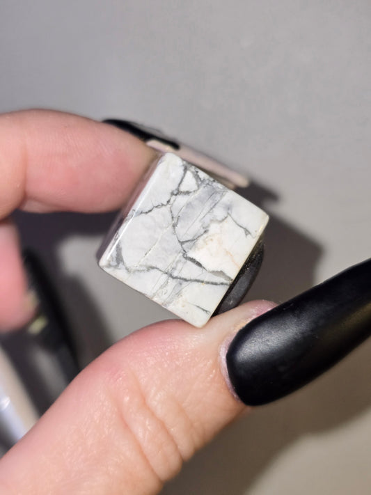 Howlite Cube Magnet | Crystal Desk & Home Décor