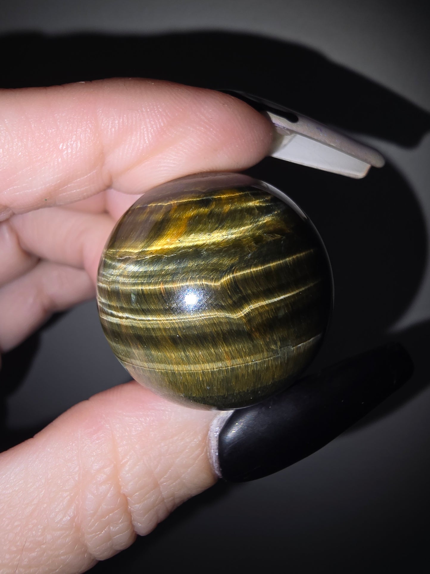 Mini Tiger Eye Sphere | Grounding, Confidence & Quiet Strength