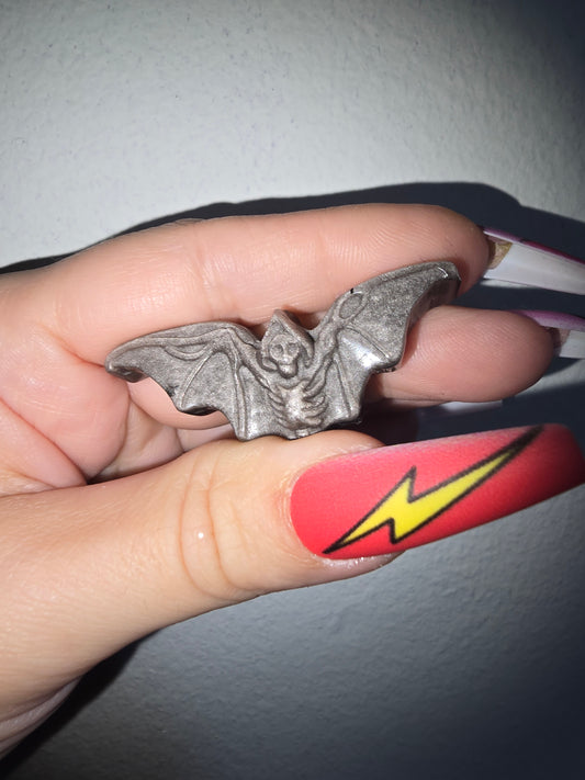 Silver Sheen Obsidian Bat Magnet