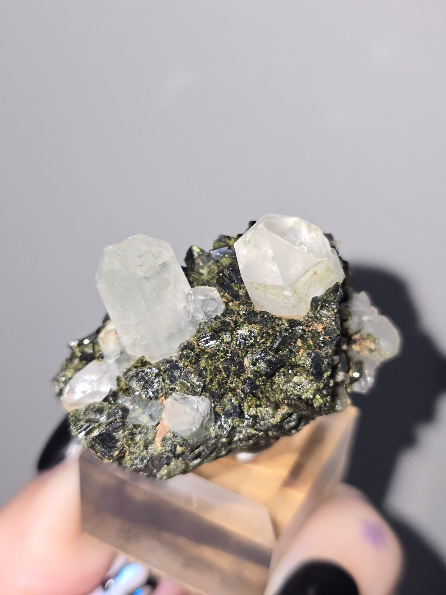 Epidote with Clear Quartz Points | Growth, Manifestation & Positive Transformation