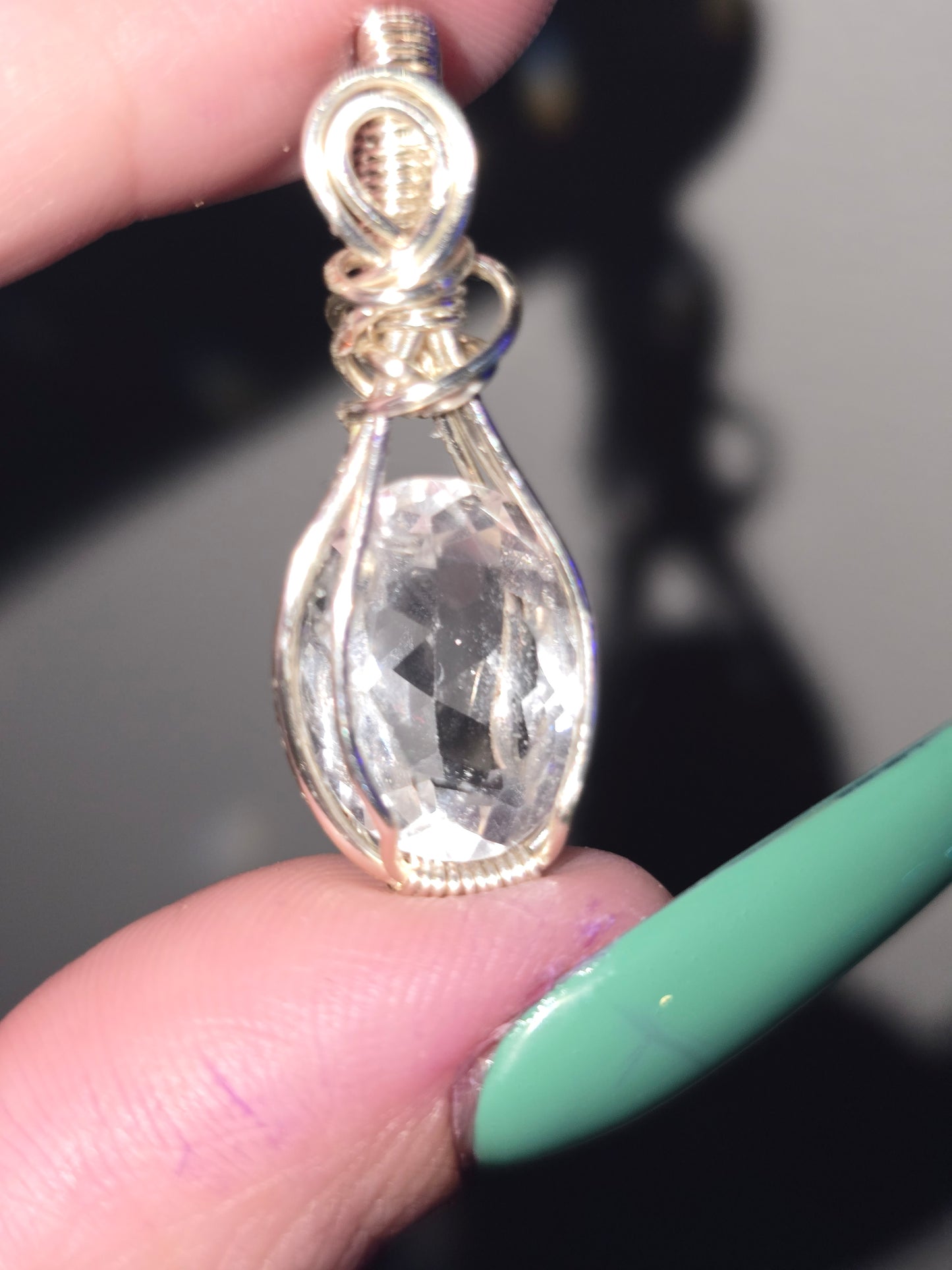 Faceted Clear Quartz Pendant | Crystal Jewelry