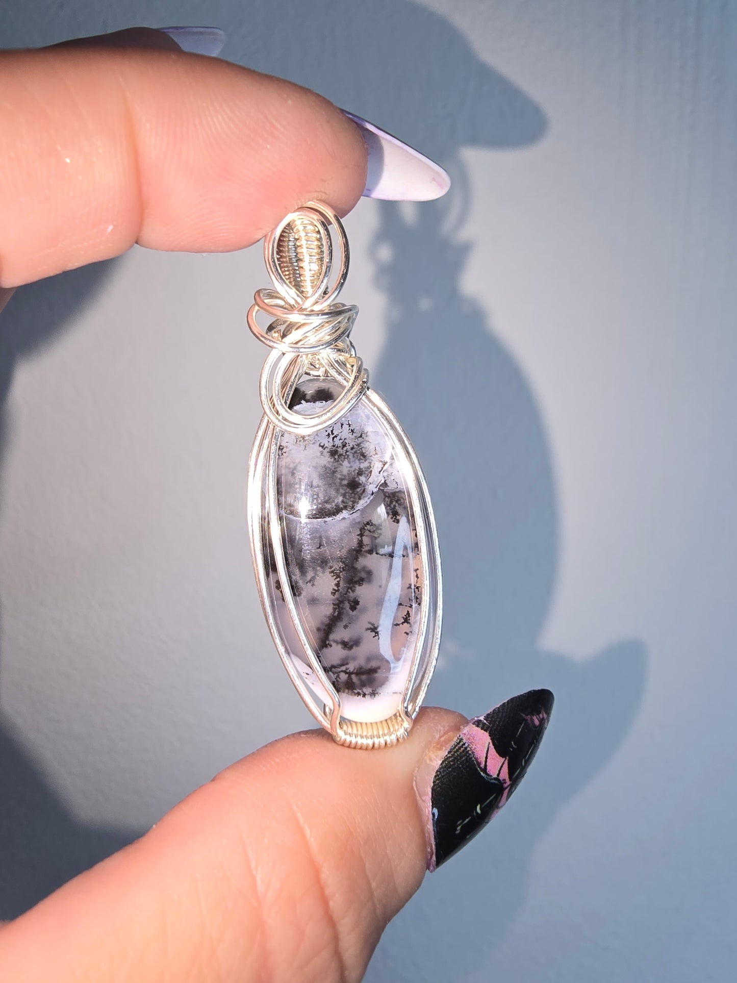 Dendritic Agate Wrapped Pendant