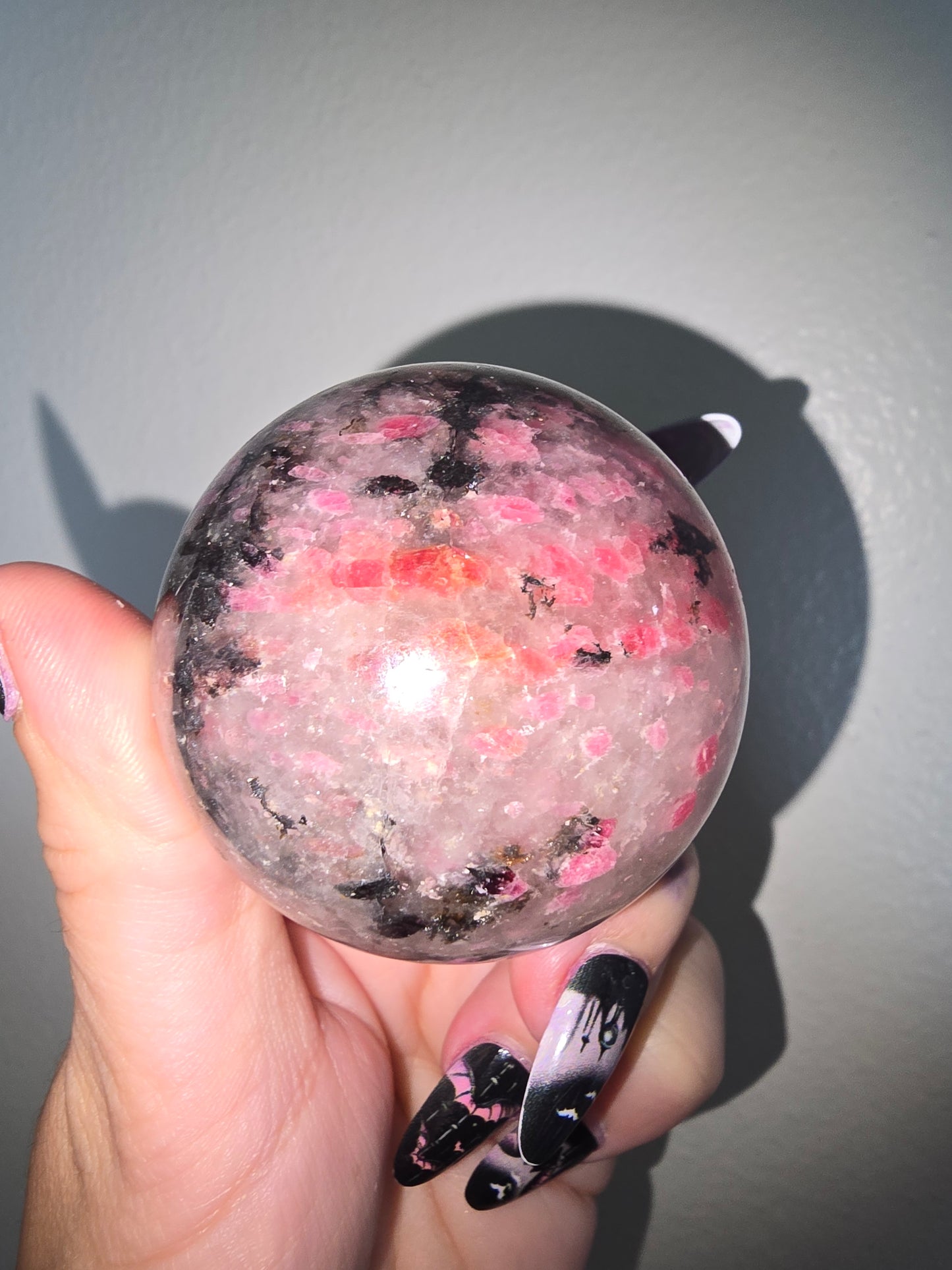 Icy Rhodonite Sphere