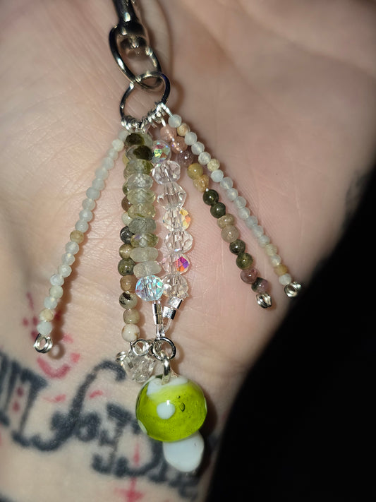 Handmade Mushroom Bag Charm & Keychain | Woodland Cottagecore Accessory