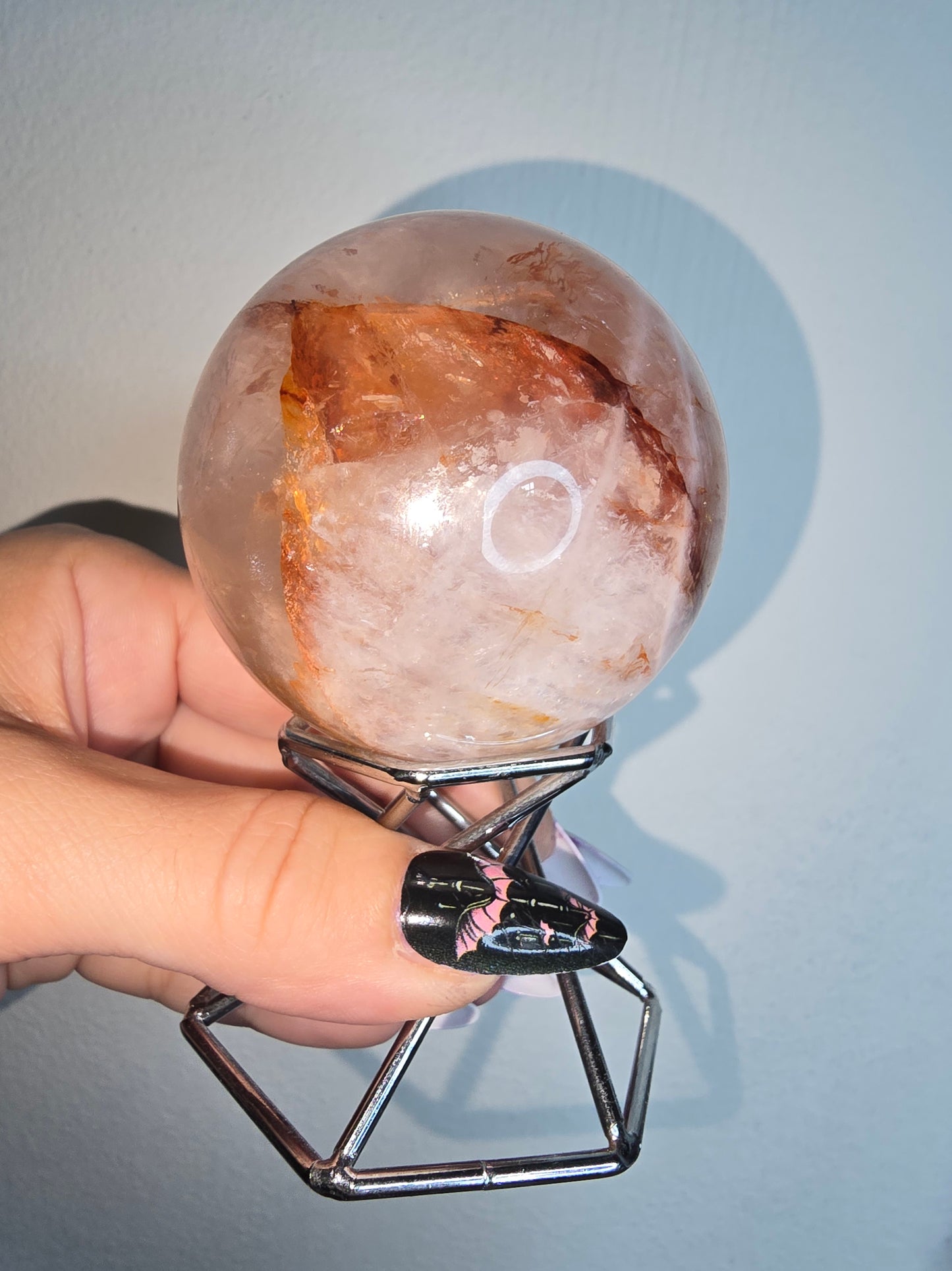 Double Star Fire Quartz Sphere