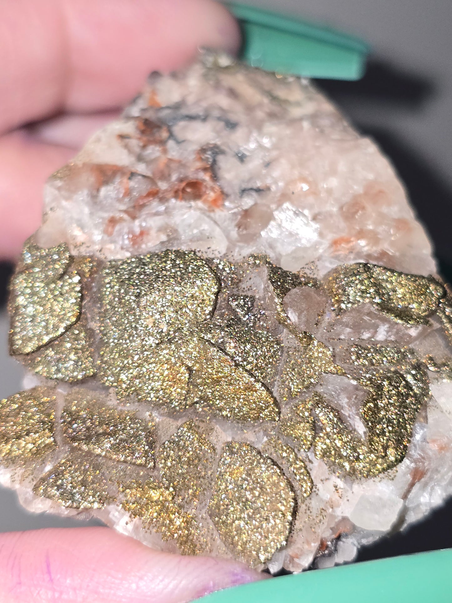Calcite with Rainbow Chalcopyrite | Natural Crystal Specimen