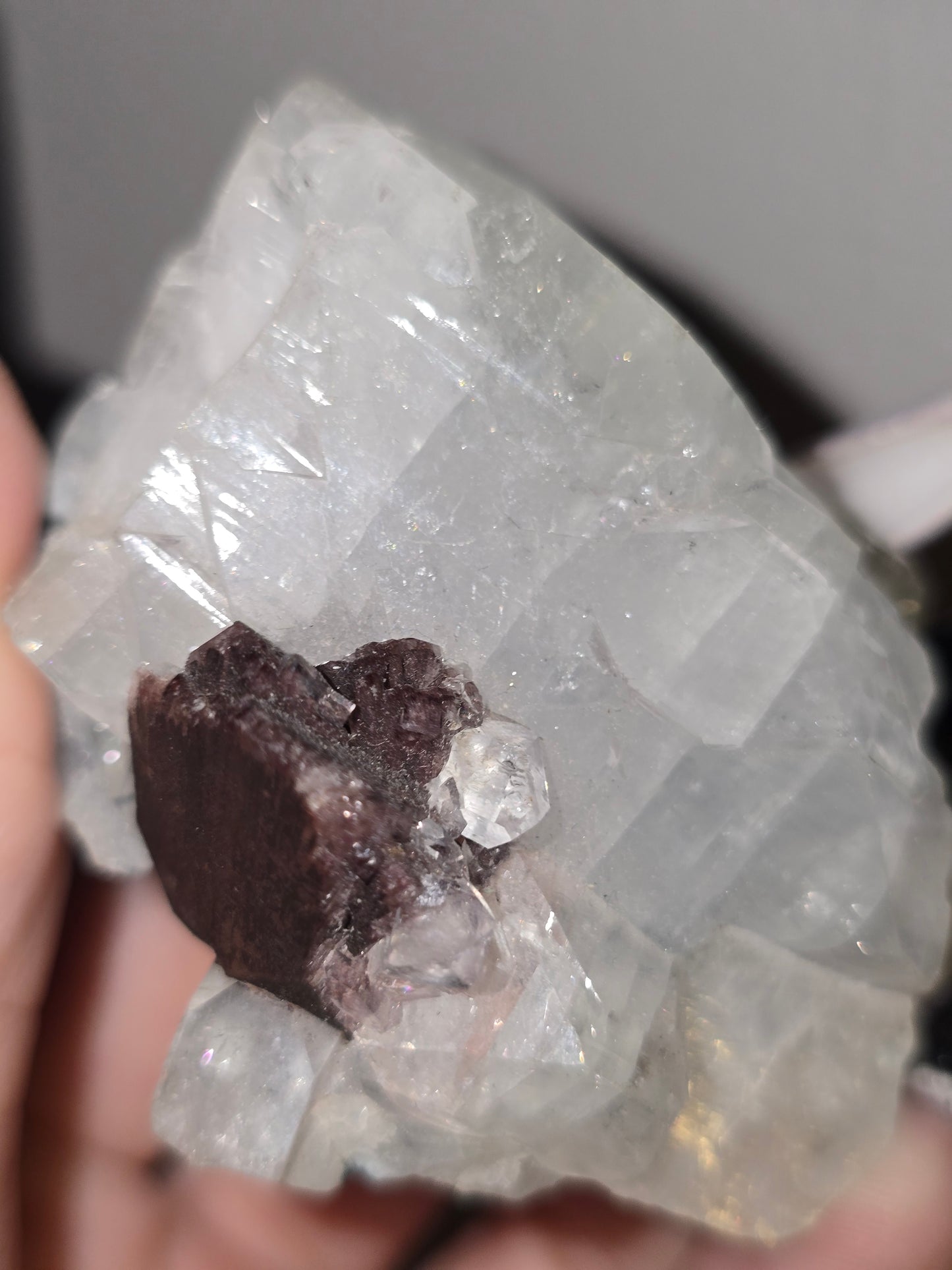 Calcite with Hematite & Diamond Apophyllite | Clarity, Grounding & Spiritual Insight