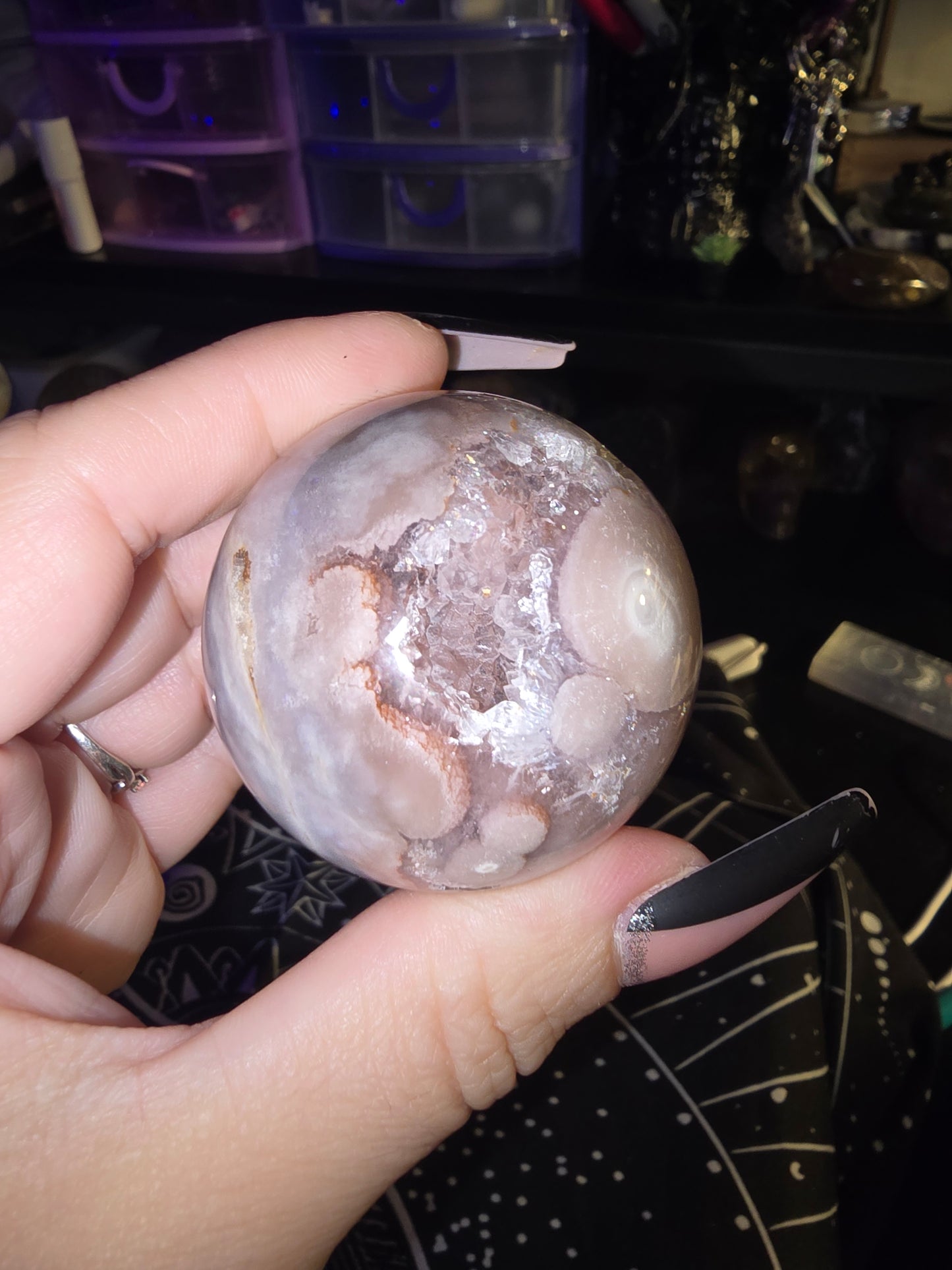 Pink Flower Amethyst Sphere
