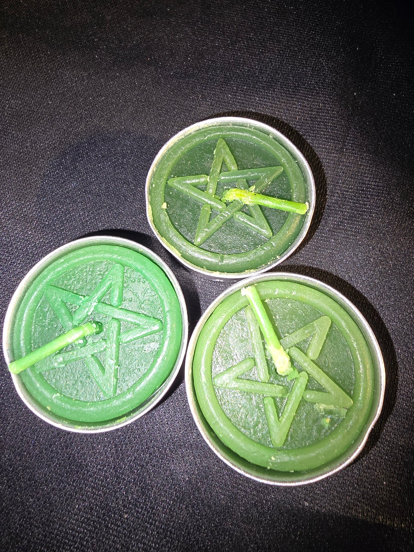 Green Pentagram Tea Light Candle | Growth, Prosperity & Intention Setting