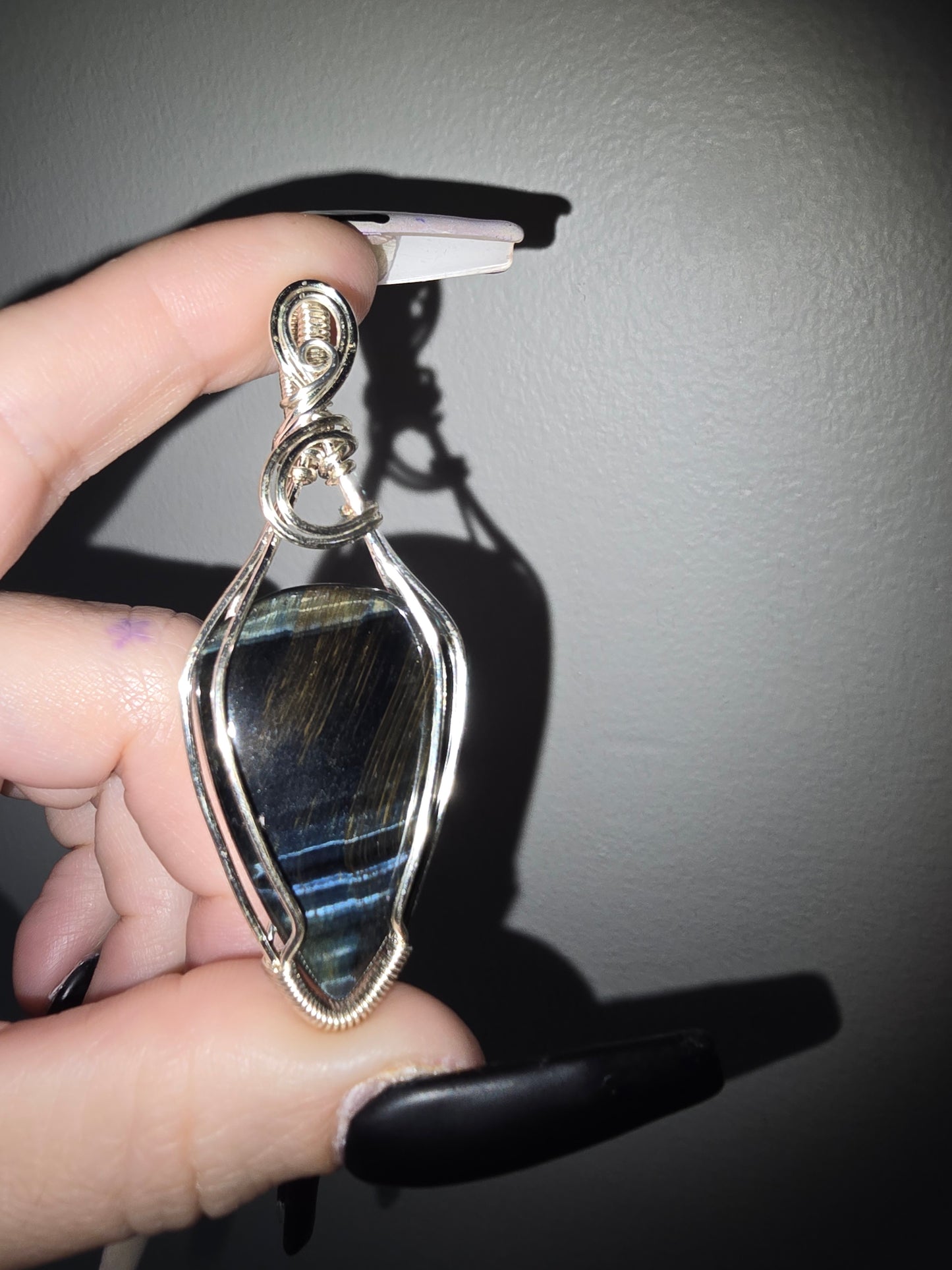 Blue Tiger Eye Pendant | Confidence, Focus & Protection