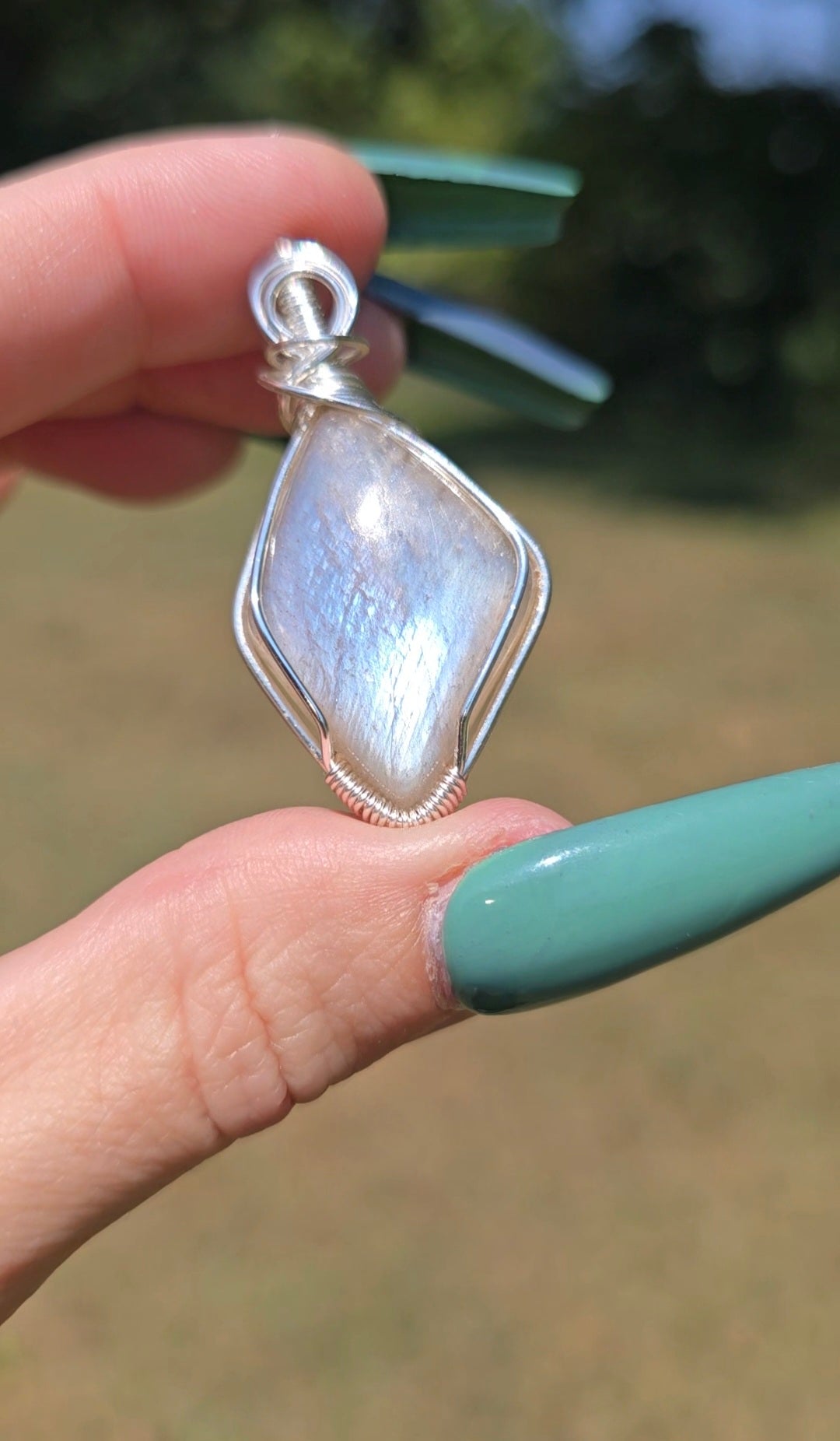 Moonstone Diamond Pendant | Intuition & New Beginnings