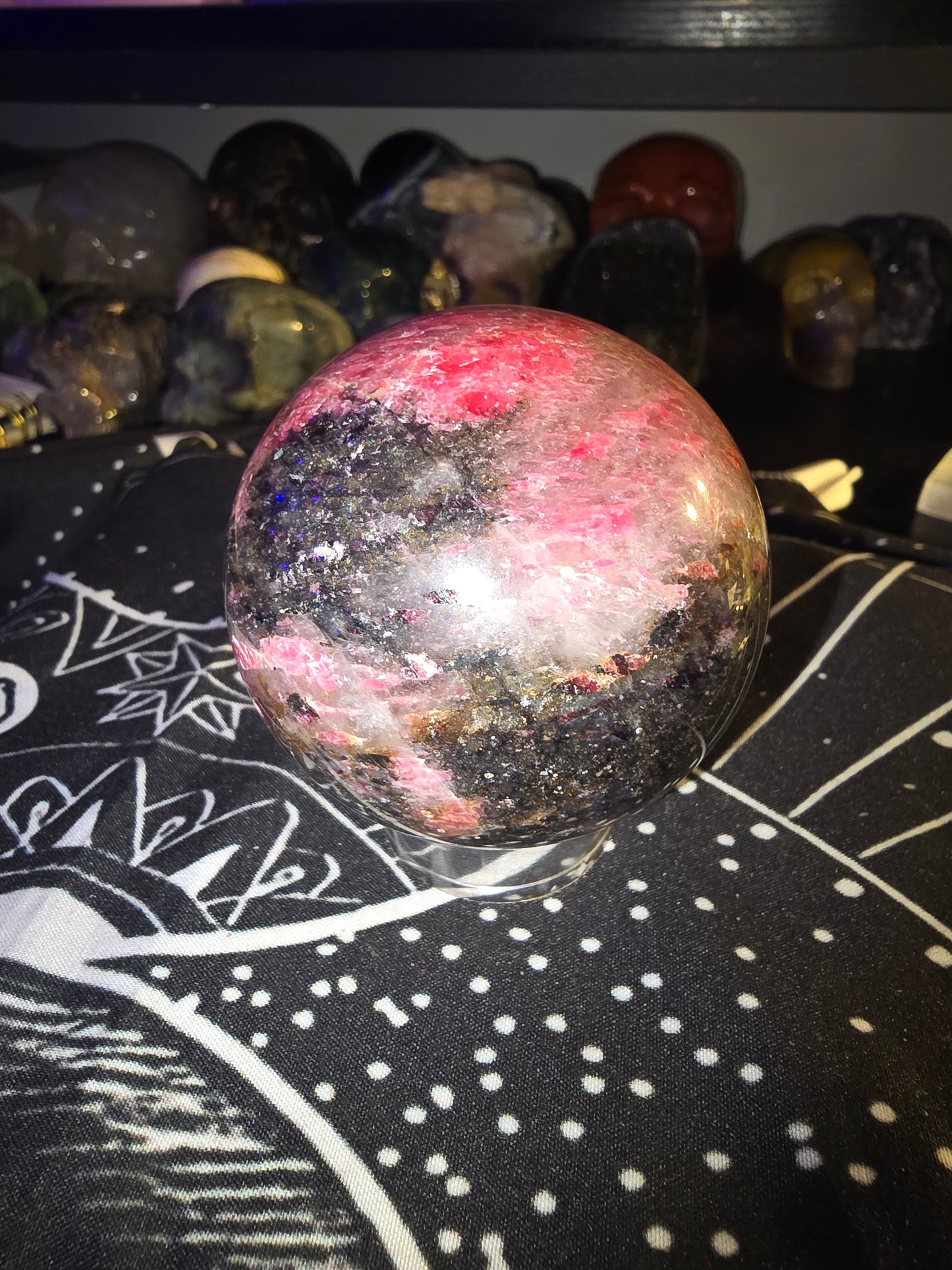 Icy Rhodonite Sphere 2