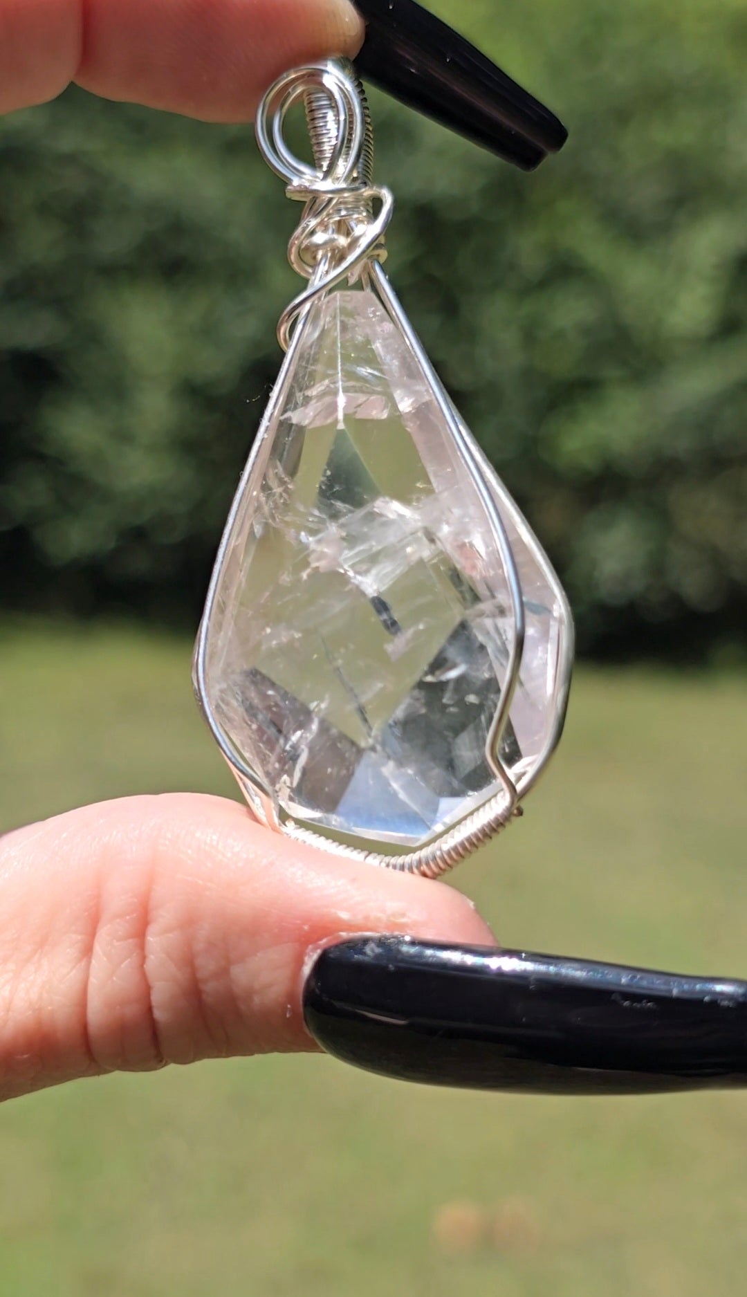 Powellite Quartz Pendant | UV Reactive & High Vibration