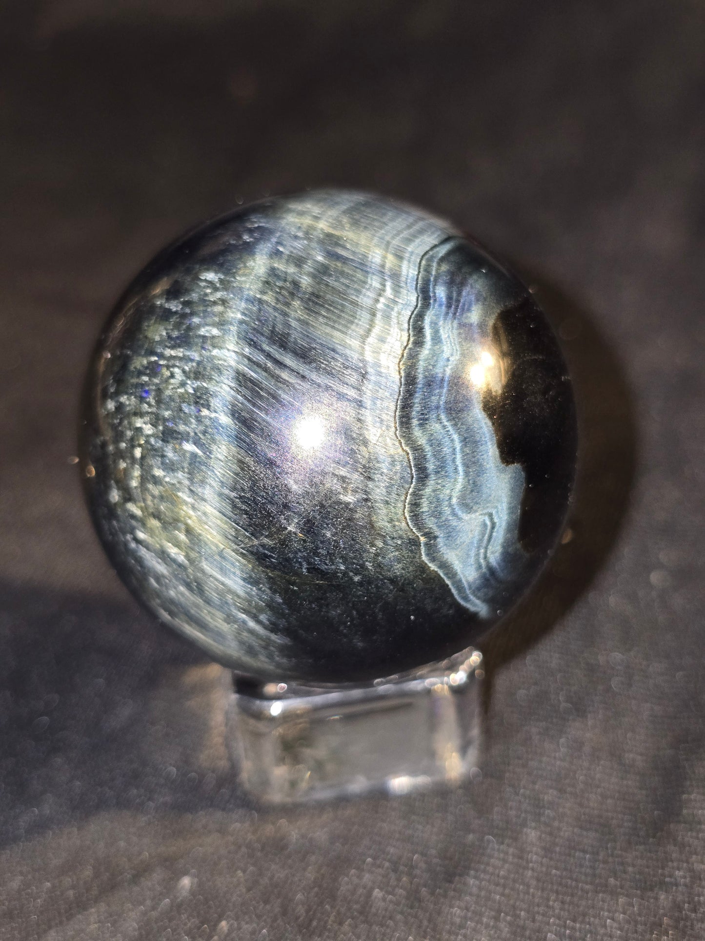 Blue Tiger Eye Sphere | Focus, Confidence & Clear Communication