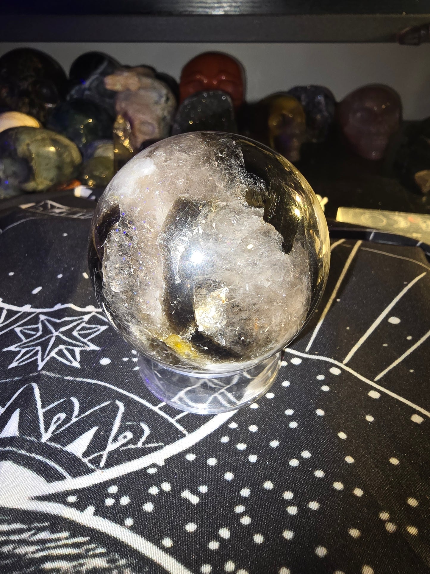 Moonstone, Smokey Quartz and Mica Sphere 2 | Protection & Intuition Crystal