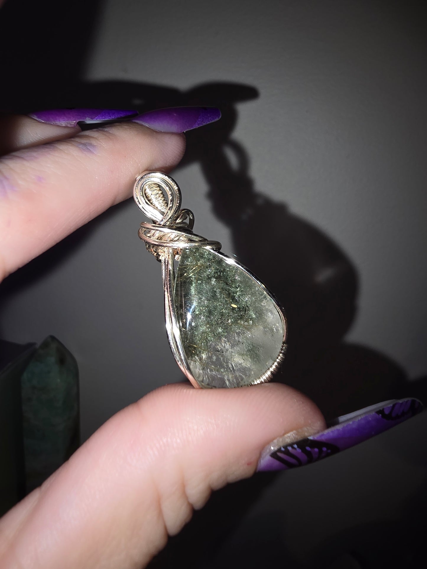 Garden Quartz w/ Rutile Wrapped Pendant