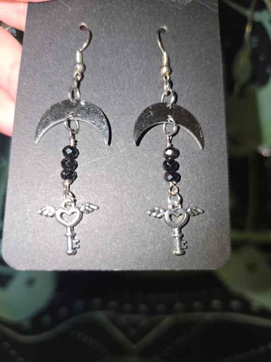 Moon key Earrings