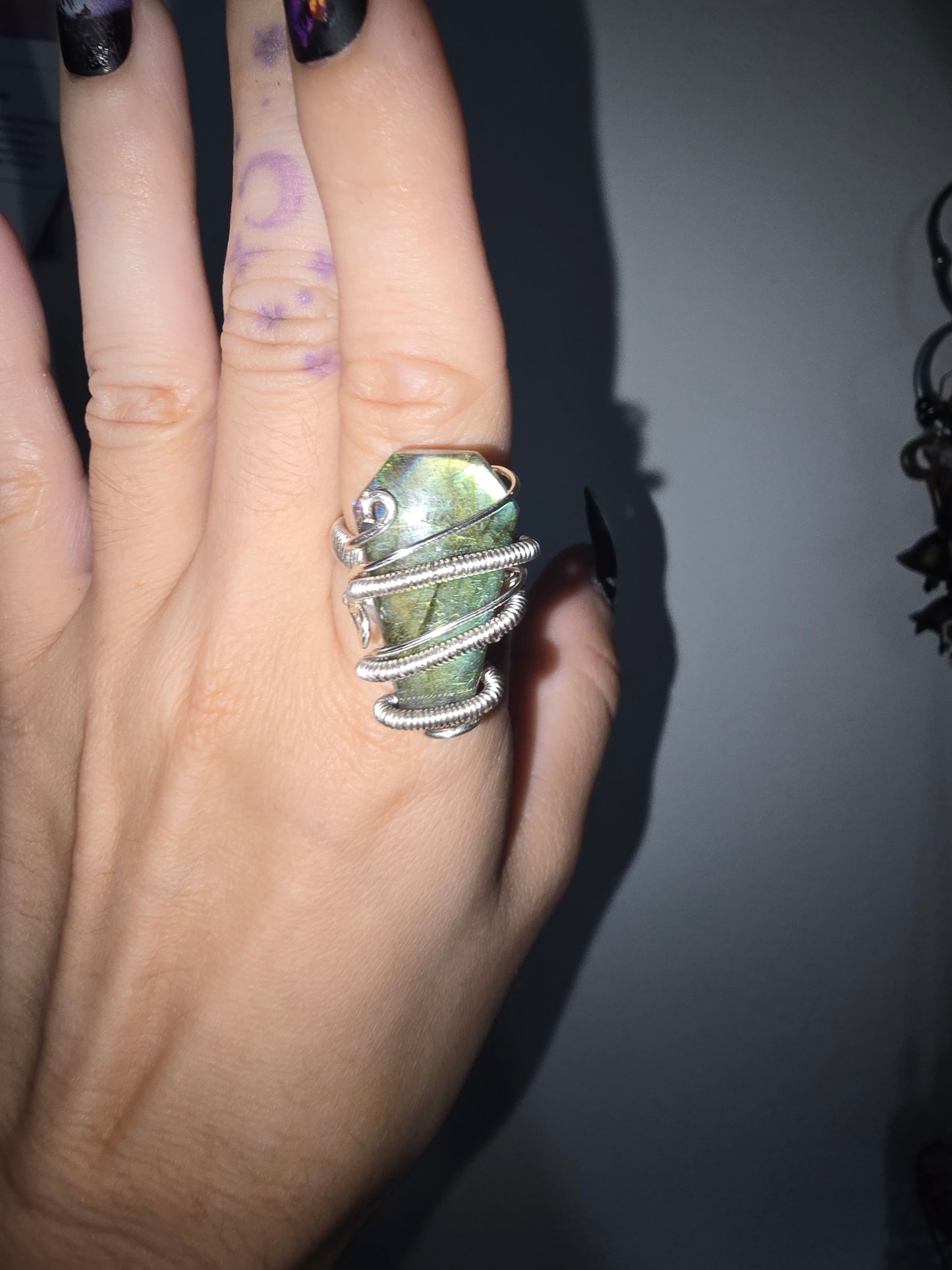 Labradorite Coffin Wrapped Ring