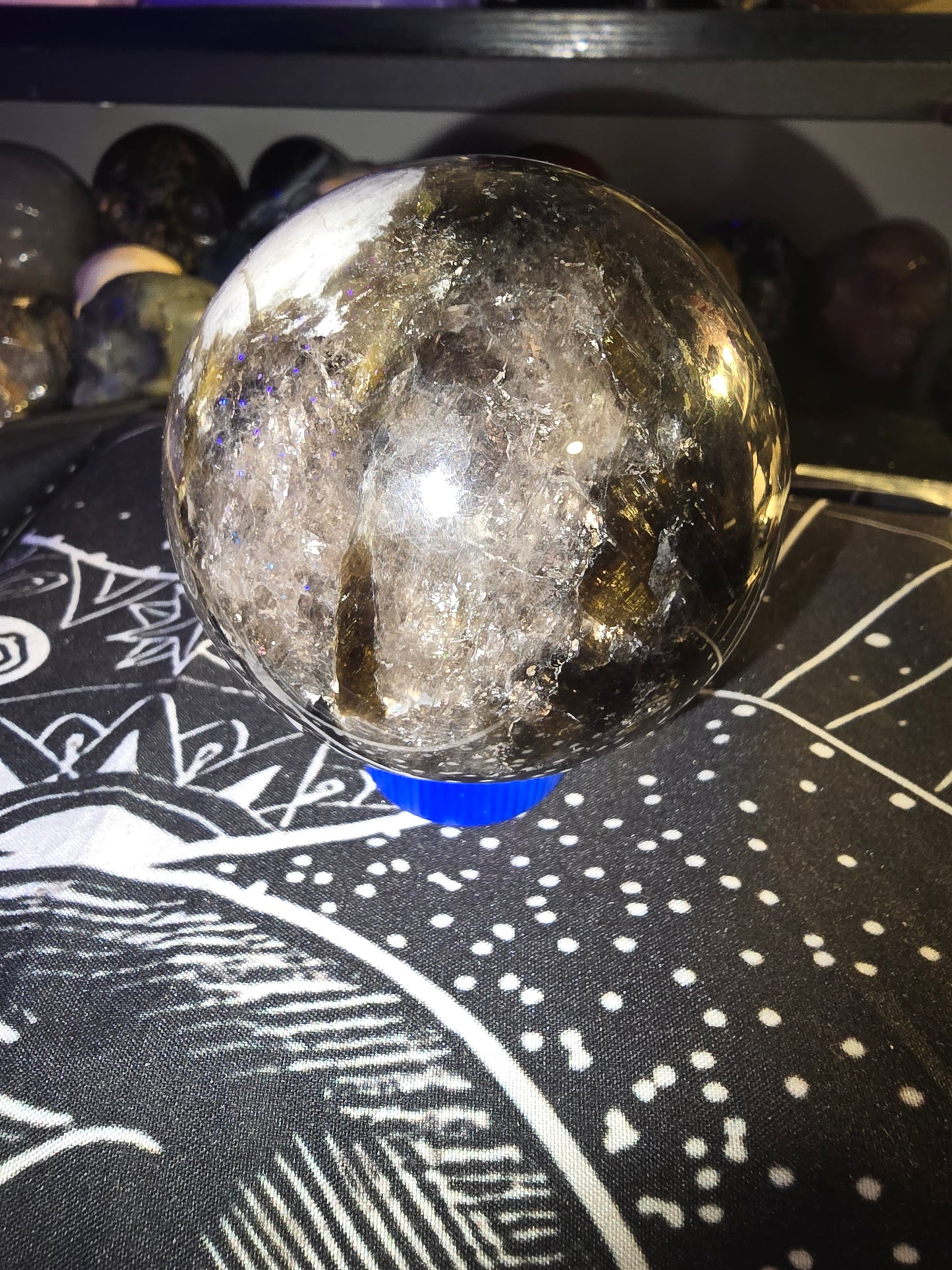 Moonstone, Smokey Quartz and Mica Sphere 1 | Protection & Intuition Crystal